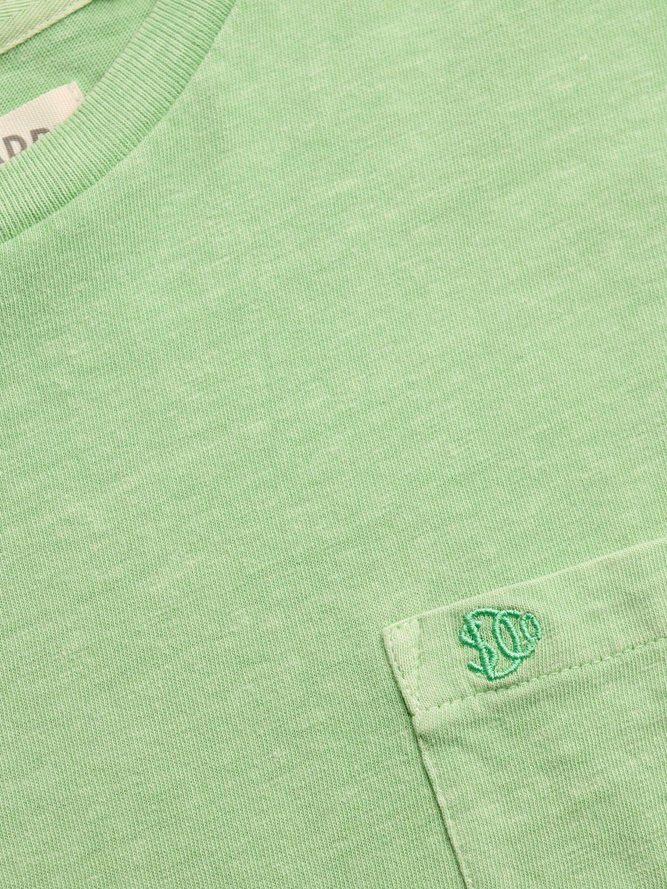 Image 6 of 6 of Superdry Cotton Classic Linen Pocket T-Shirt - Green