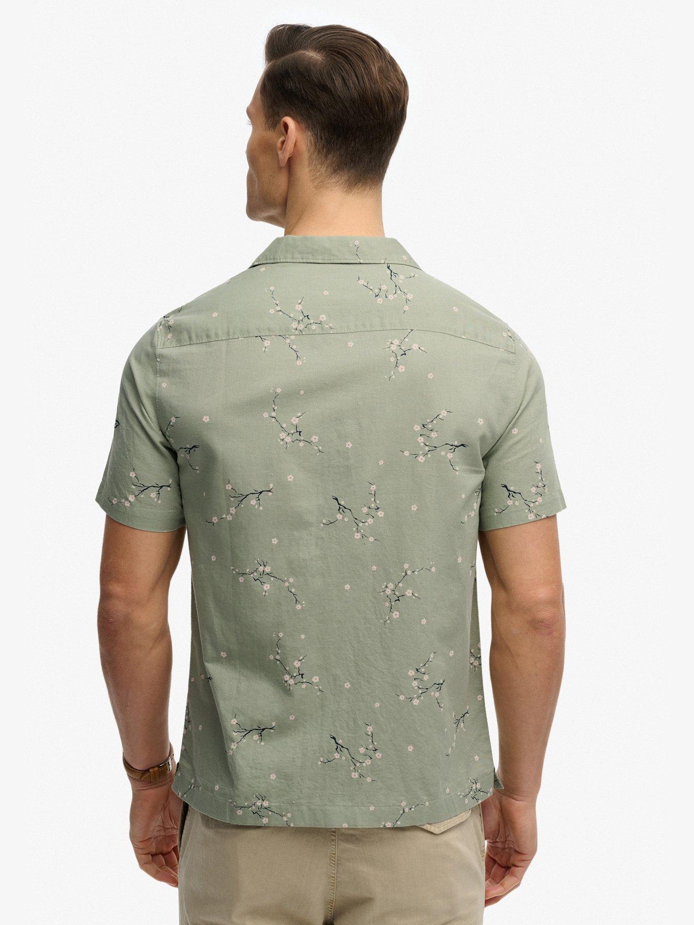 Image 2 of 6 of Superdry Short Sleeve Printed Beach Shirt - Green