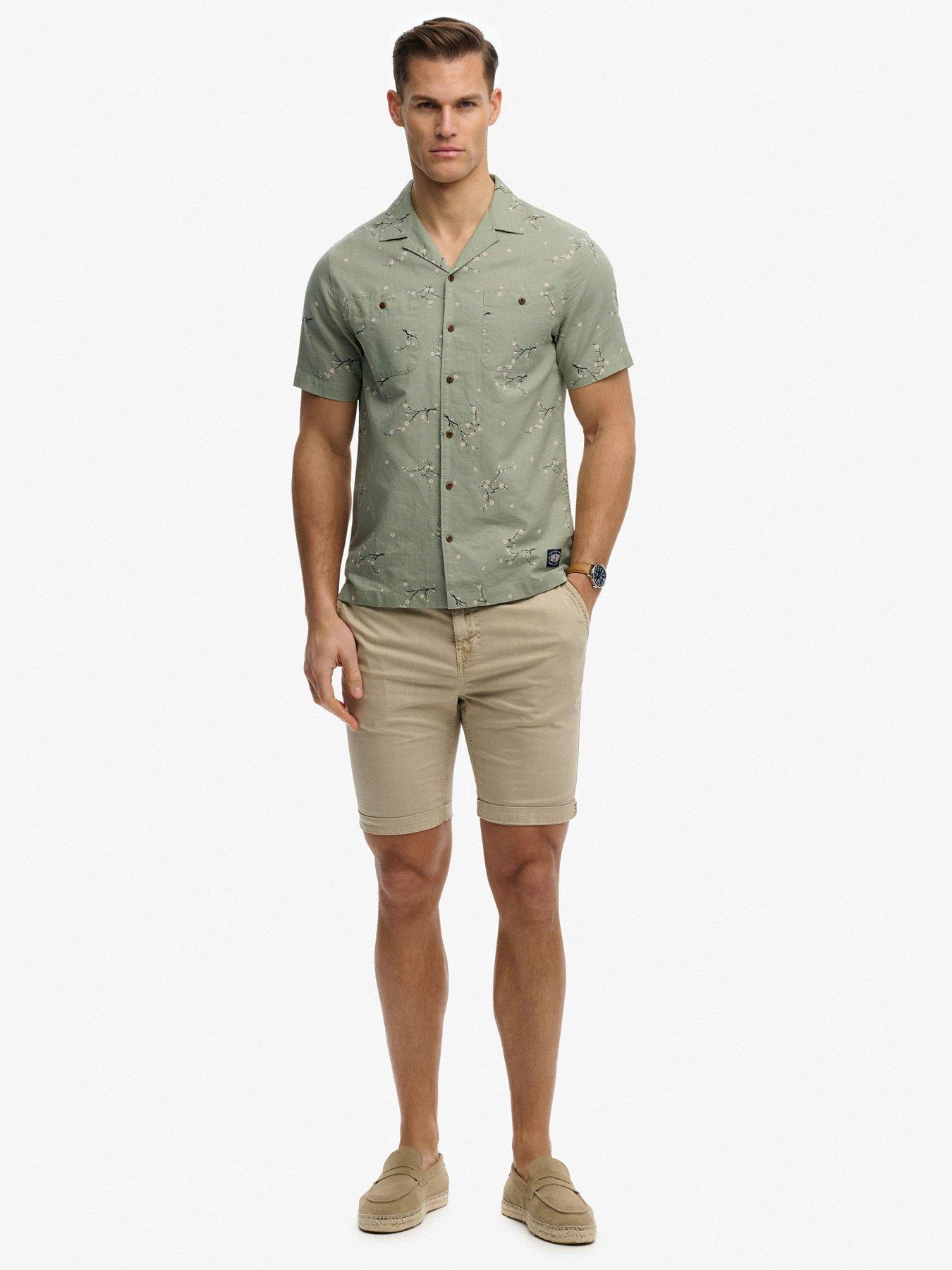 Image 3 of 6 of Superdry Short Sleeve Printed Beach Shirt - Green