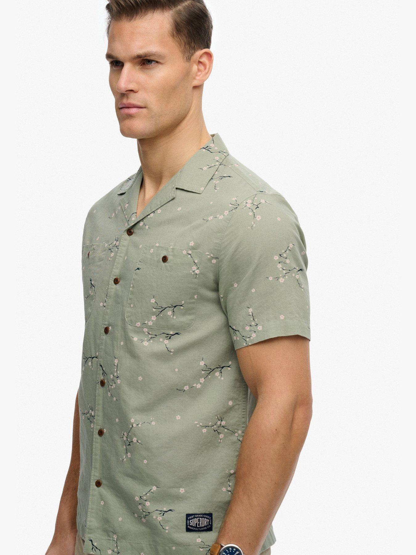 Image 5 of 6 of Superdry Short Sleeve Printed Beach Shirt - Green
