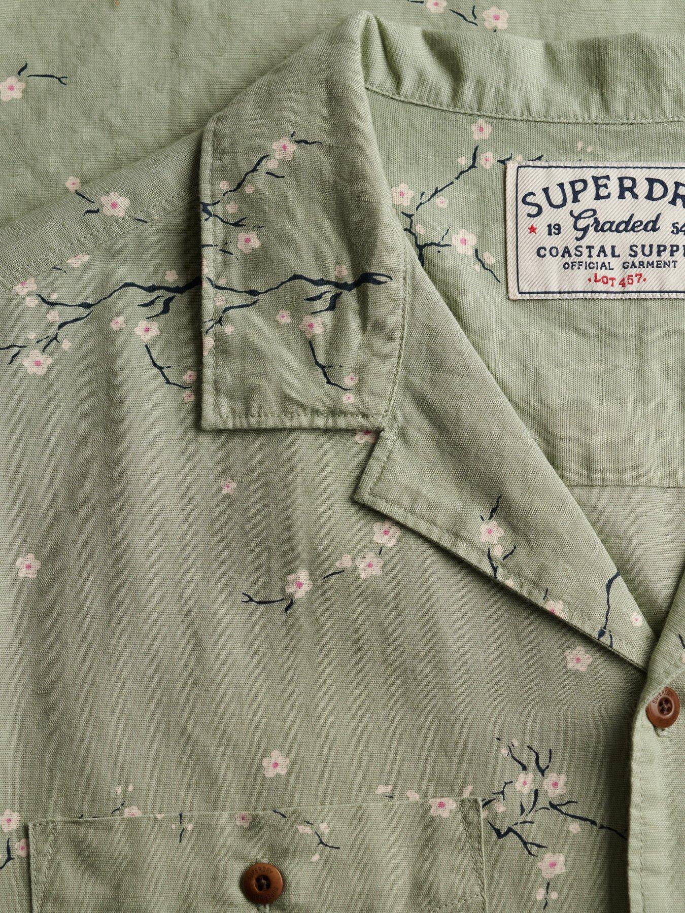 Image 6 of 6 of Superdry Short Sleeve Printed Beach Shirt - Green
