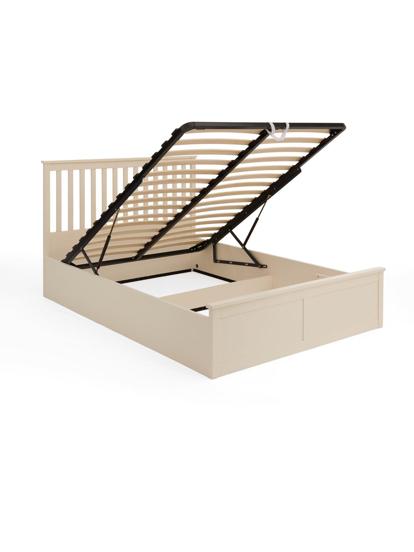 Image 4 of 7 of The Very Collection Dawson Lift Up Ottoman Storage Wooden Bed Frame with Mattress Options (Buy &amp; SAVE!) - White
