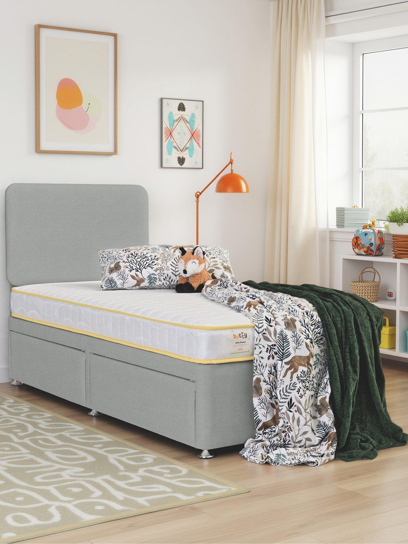 Airsprung Betty Bed & 1000 Pocket Mattress Set With Storage - Single