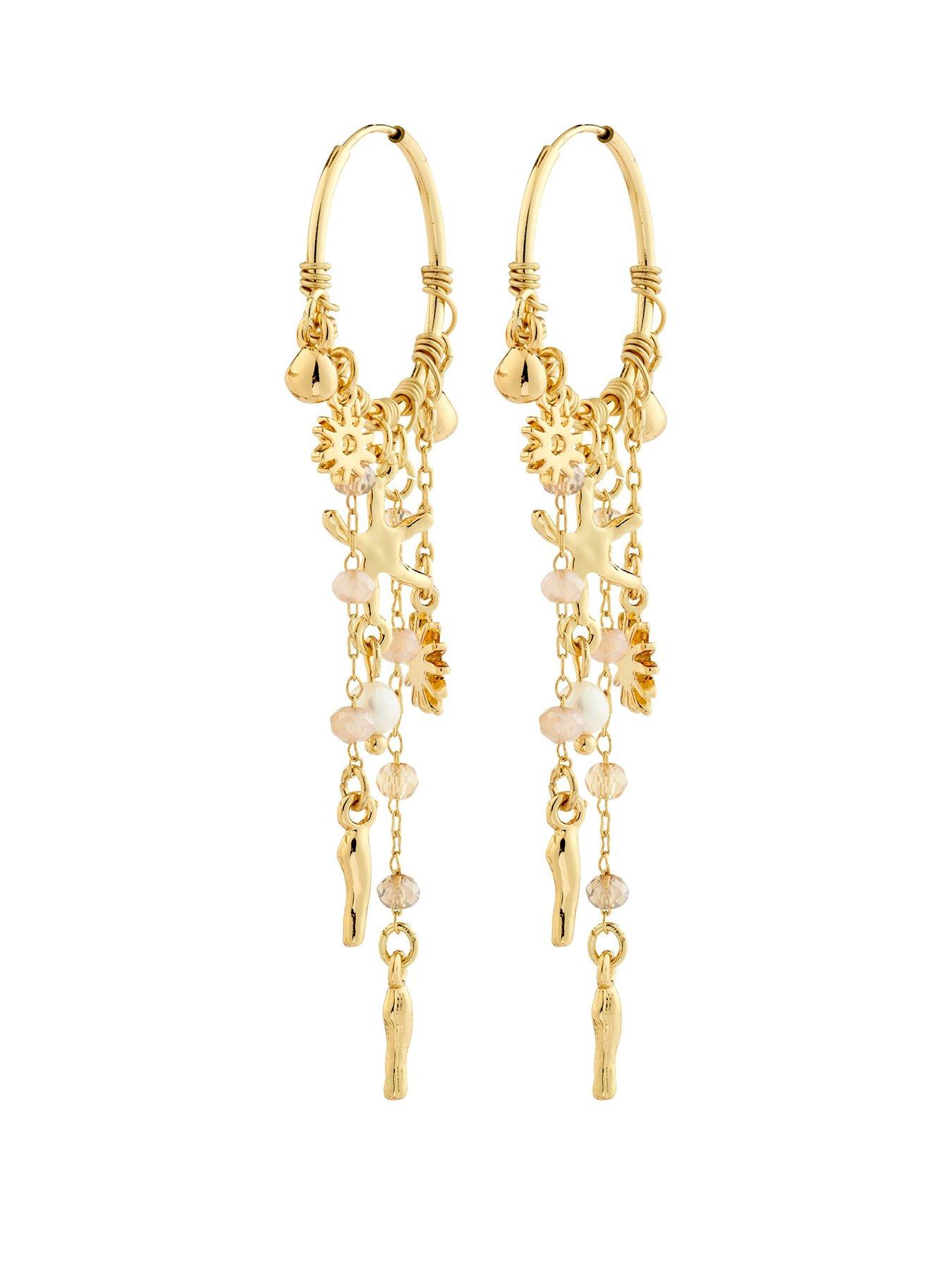 Pilgrim PRISM hoop earrings gold-plated