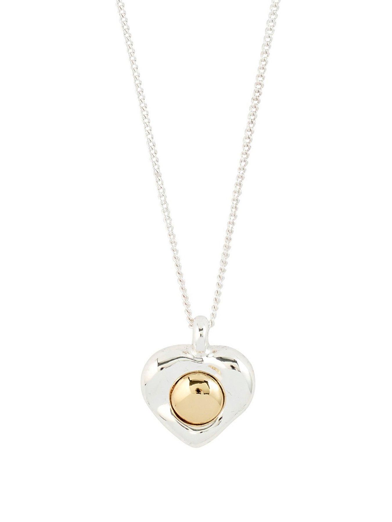 Pilgrim Nova Heart Necklace Silver-Plated