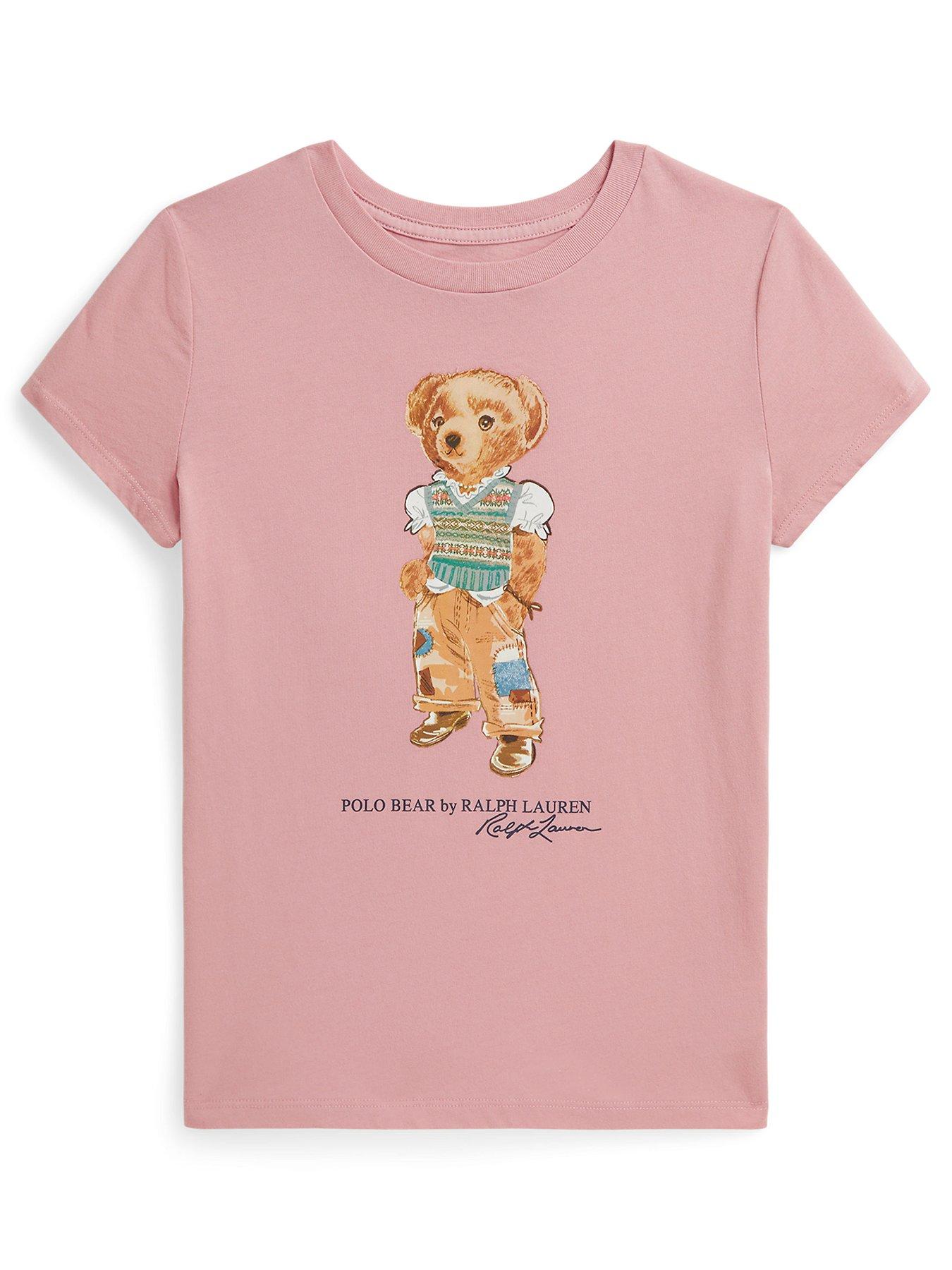 Polo Ralph Lauren Girls Bear Short Sleeve T-Shirt - Pink