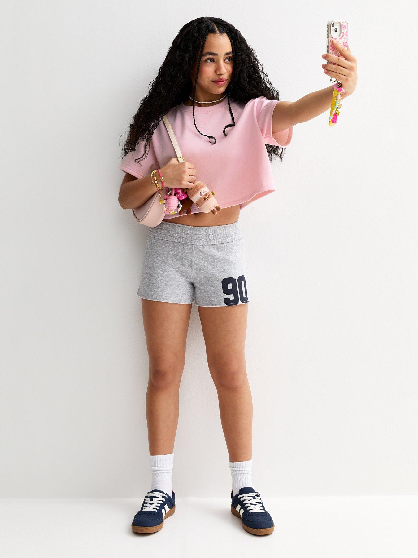 Image 3 of 5 of New Look 915 Girls Short Sleeve Sweatshirt Top - Light Pink