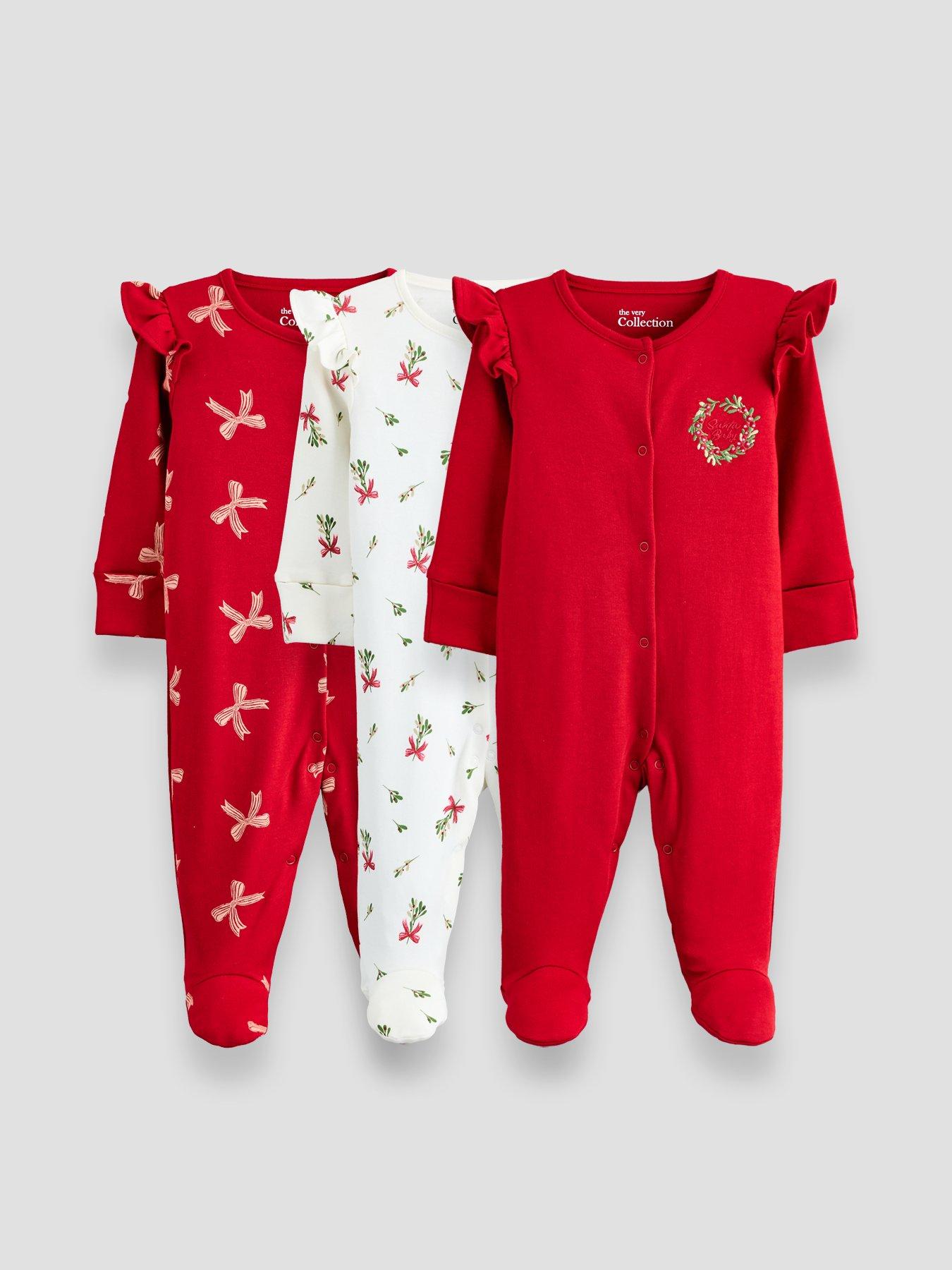 Image 1 of 5 of The Very Collection Boys Fesuve Frill 3 Pack Popper Front Sleepsuits - Multi
