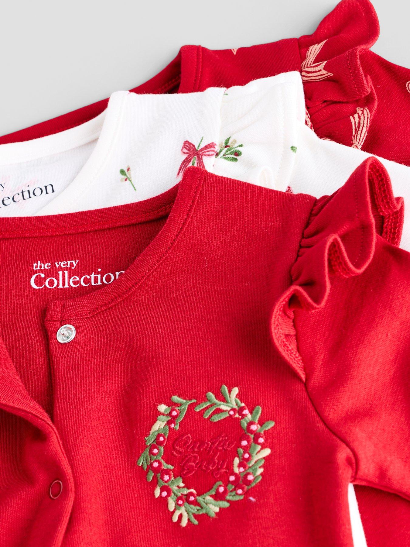 Image 4 of 5 of The Very Collection Boys Fesuve Frill 3 Pack Popper Front Sleepsuits - Multi
