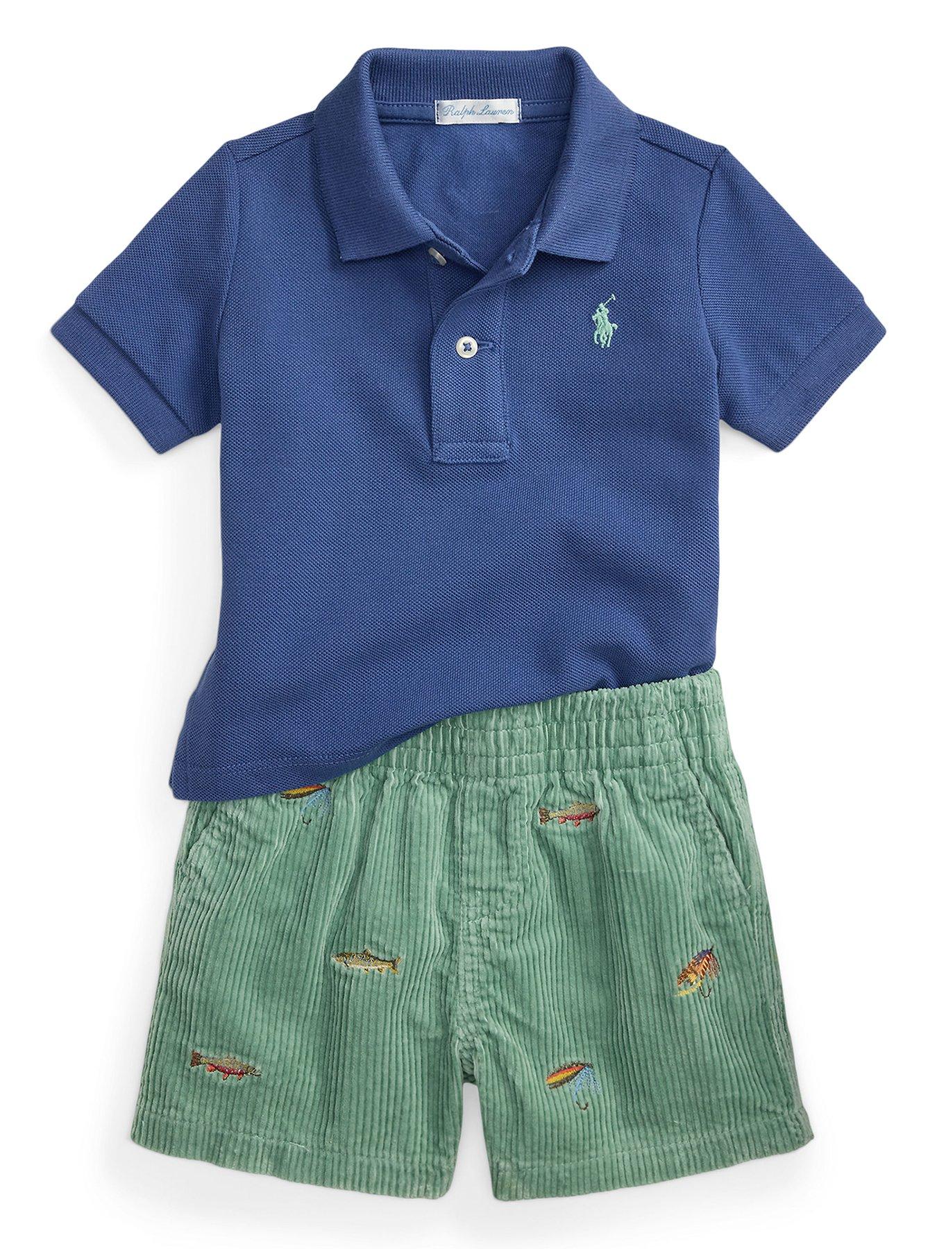 Image 1 of 3 of Polo Ralph Lauren Baby Boys Short Sleeve Shirt &amp; Shorts Set - Multi