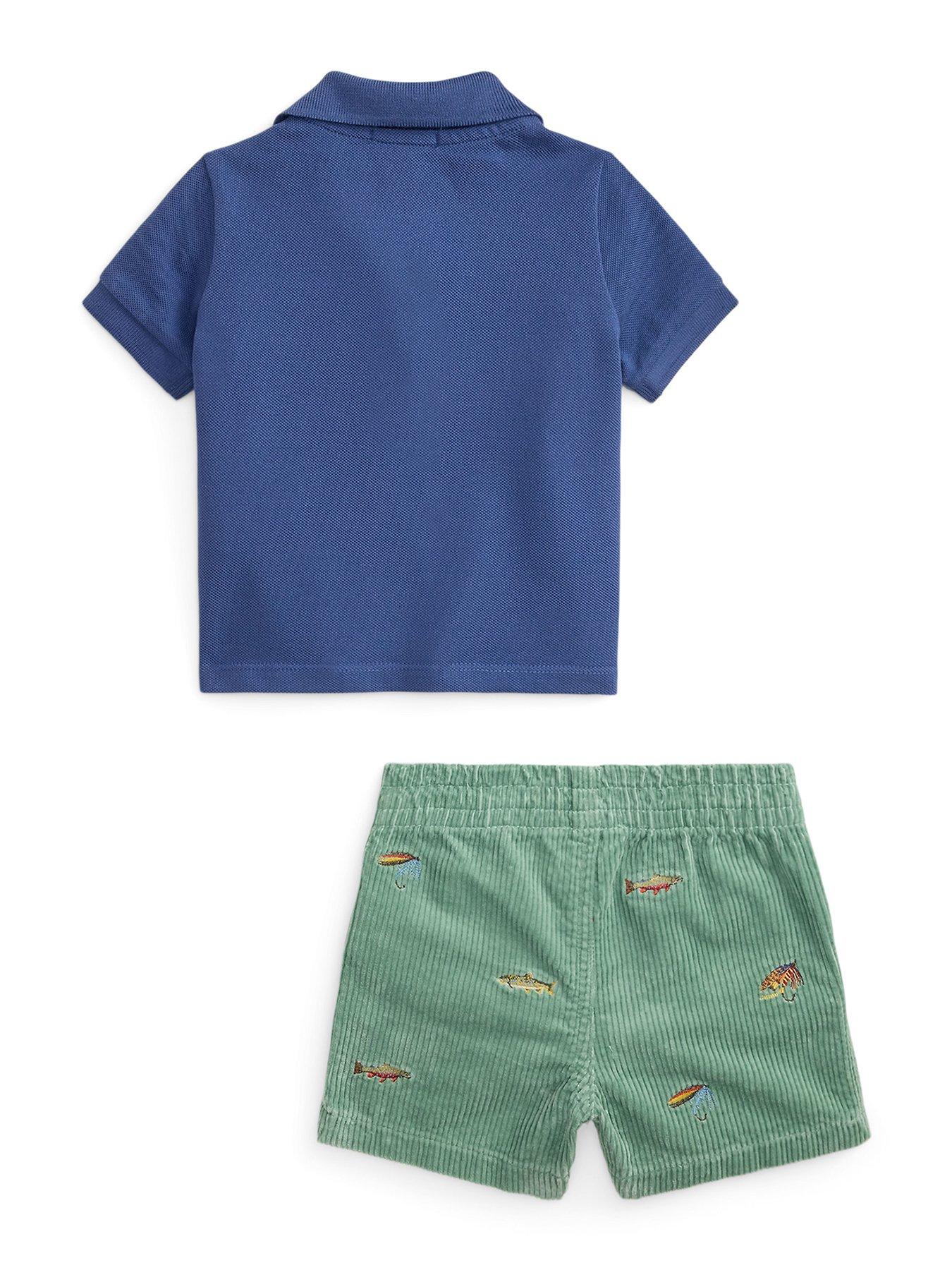 Image 2 of 3 of Polo Ralph Lauren Baby Boys Short Sleeve Shirt &amp; Shorts Set - Multi