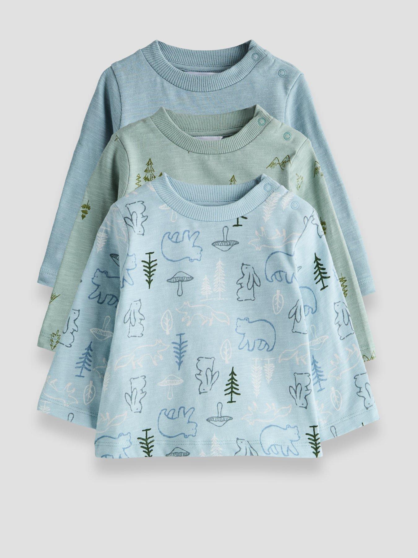 Image 1 of 5 of The Very Collection Baby Boys Woodland 3 Pack Tops (3 months - 24 months)