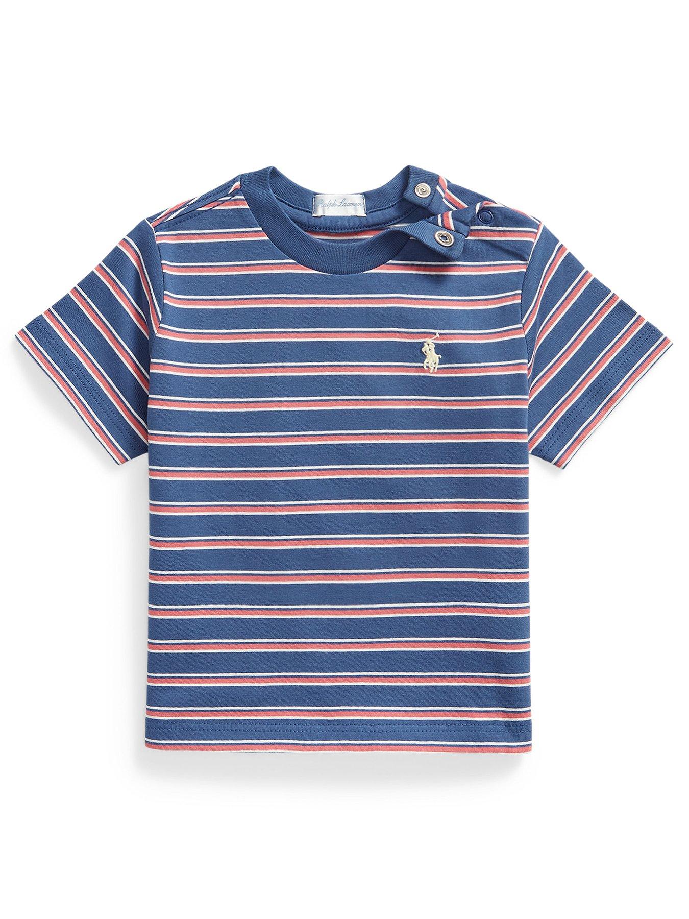 Polo Ralph Lauren Baby Boys Stripe Short Sleeve T-Shirt - Blue