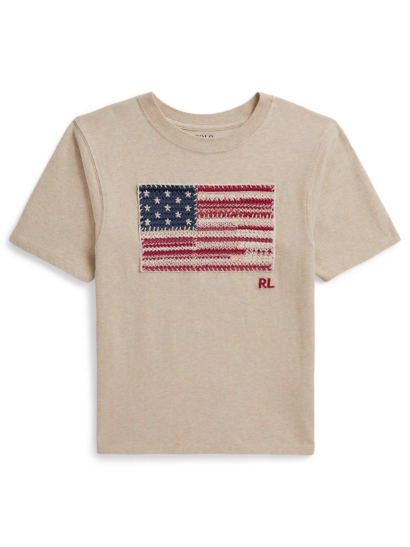 Polo Ralph Lauren Girls Flag Short Sleeve T-Shirt - Cream