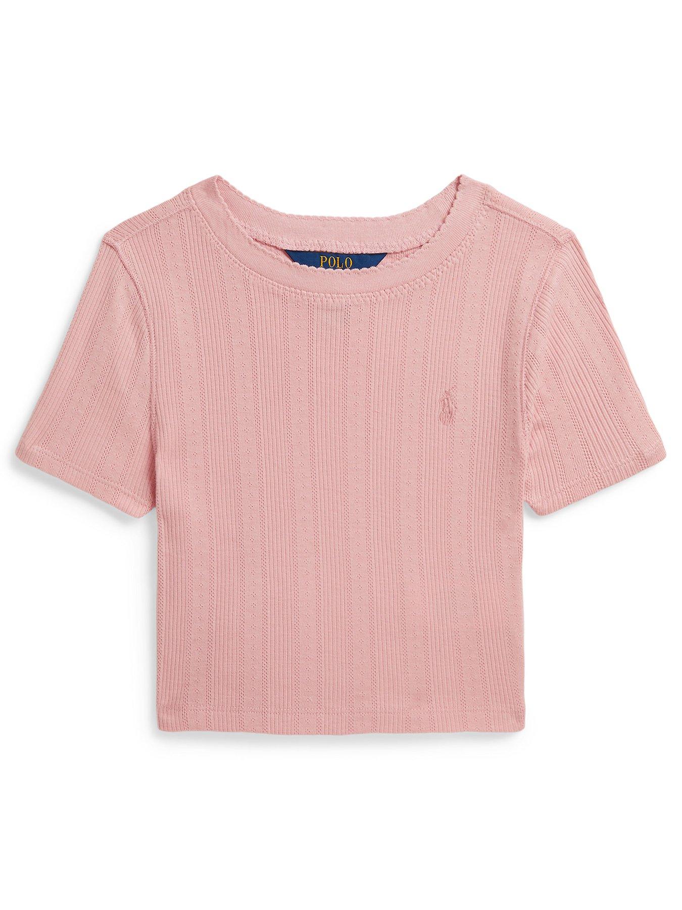 Polo Ralph Lauren Girls Short Sleeve Crop T-Shirt - Pink