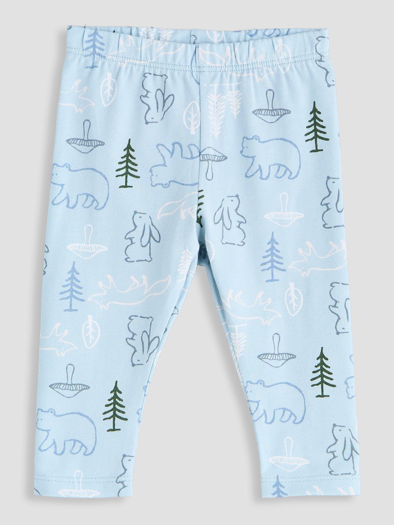 Image 3 of 5 of The Very Collection Baby Boys 3 Pack Woodland Printed Leggings - Blue