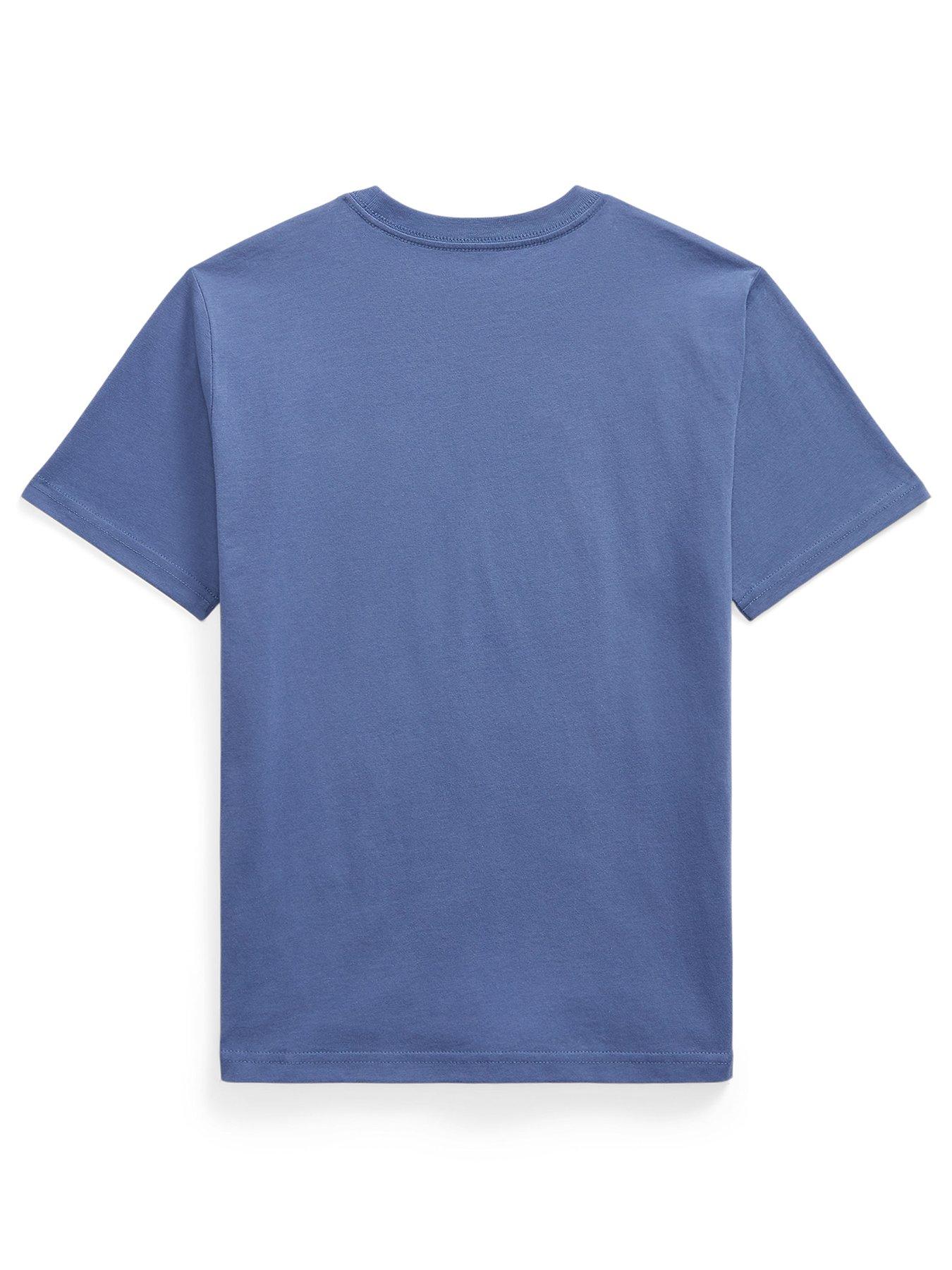 Image 2 of 2 of Polo Ralph Lauren Boys Short Sleeve Pocket Detail T-Shirt - Blue