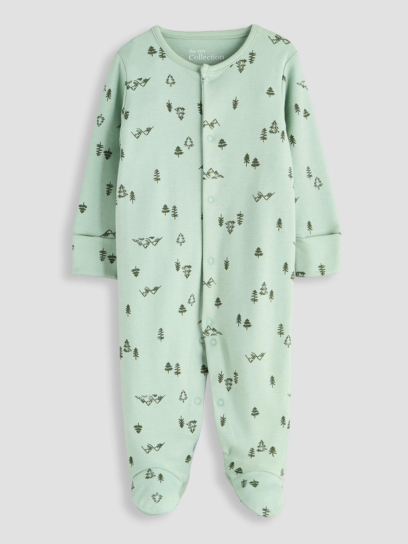 Image 3 of 5 of The Very Collection Boys 3 Pack Woodland Print Popper Sleepsuits - Multi