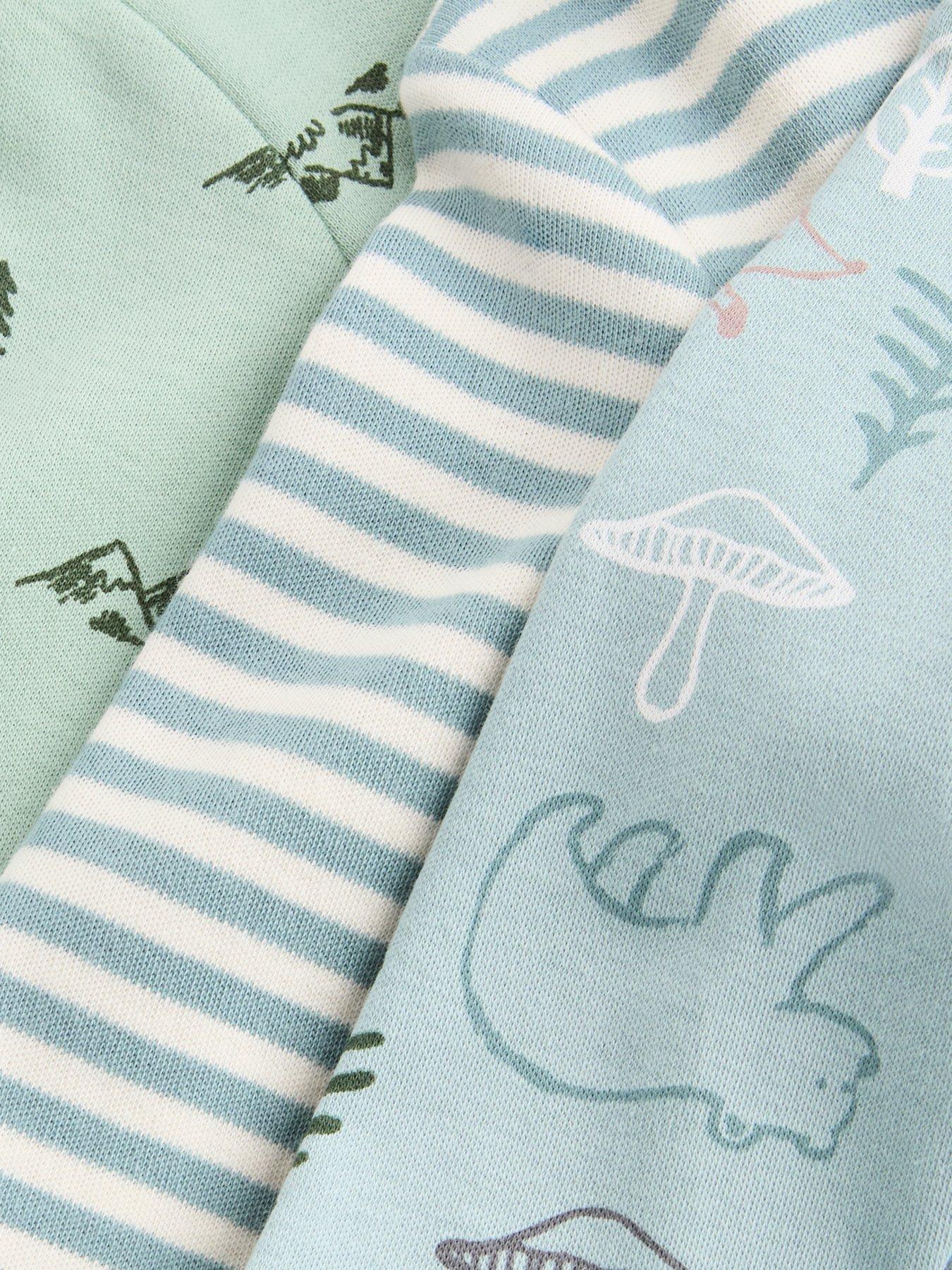 Image 5 of 5 of The Very Collection Boys 3 Pack Woodland Print Popper Sleepsuits - Multi