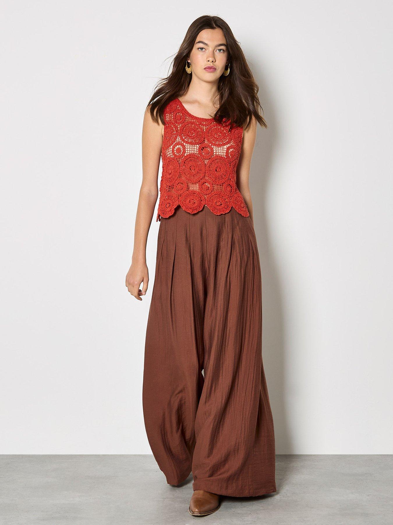 Image 3 of 5 of Apricot Apricot Circles Crochet Shell Top