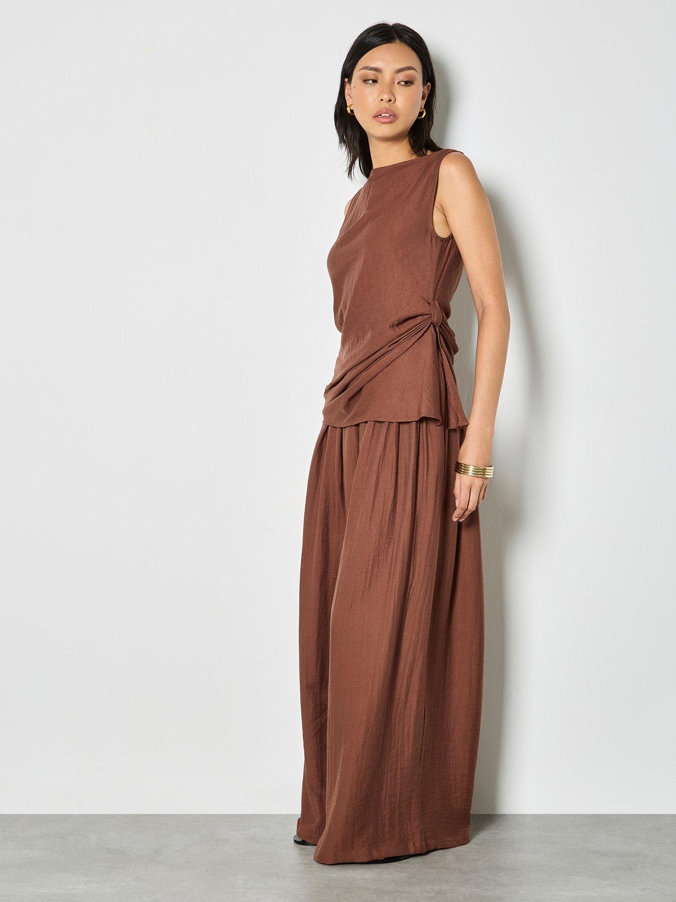 Image 3 of 4 of Apricot Apricot Side Knot Slash Neck Top