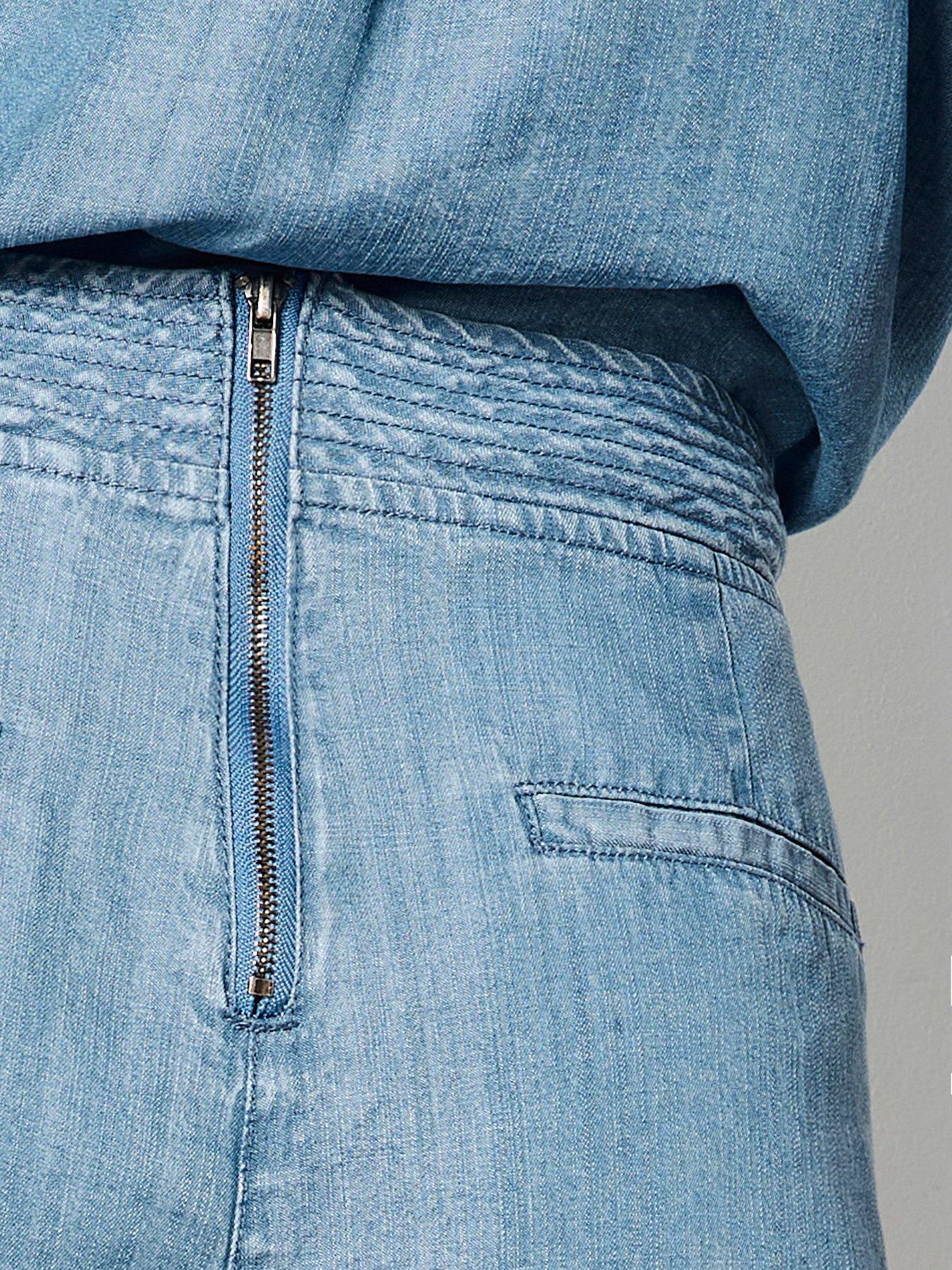 Image 4 of 5 of Apricot Apricot Slub Denim Wrap Skort