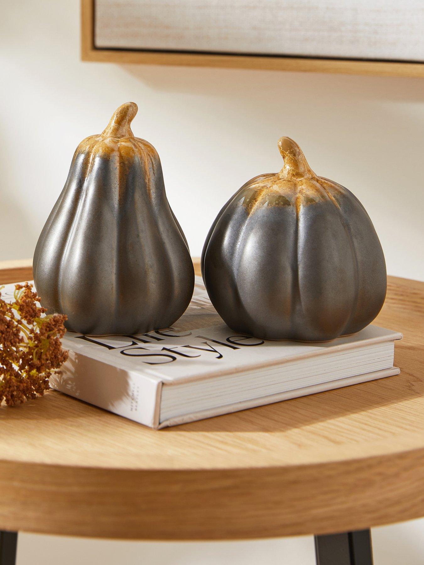 Heaven Sends Set Of 2 & Porcelain Squash Autumn Decorations