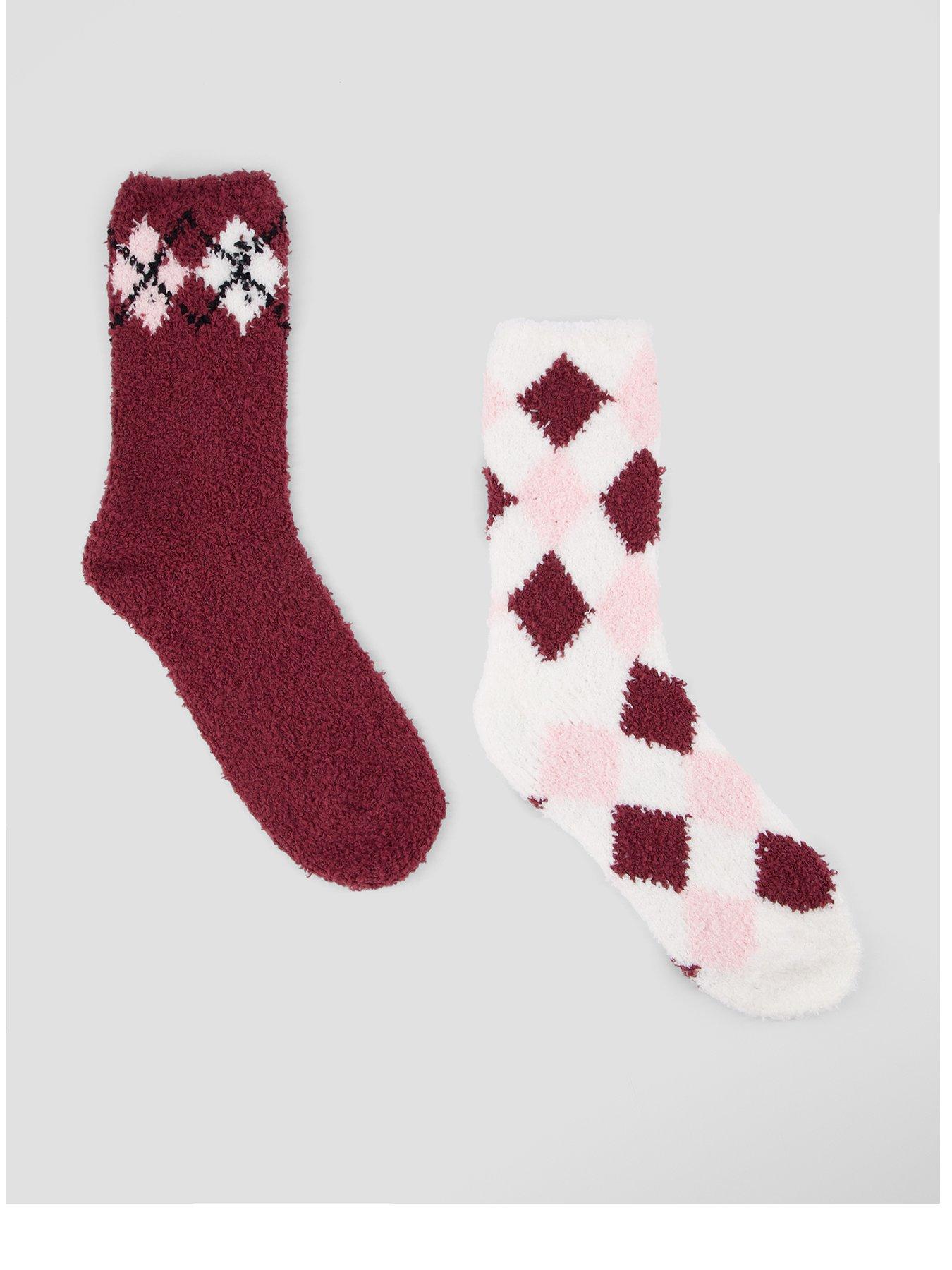 Image 1 of 6 of The Very Collection 2 Pack Cosy Argyle Socks