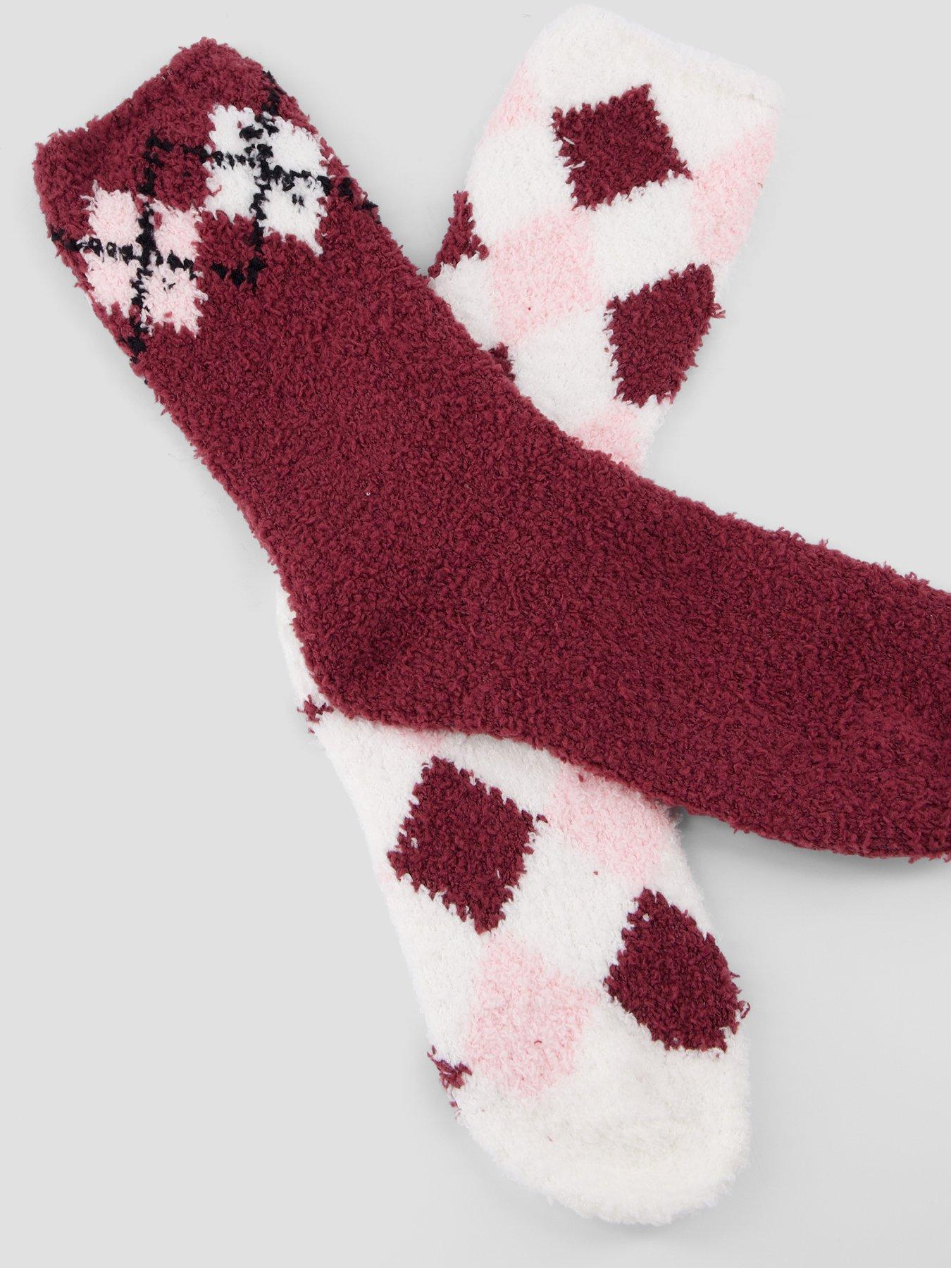 Image 4 of 6 of The Very Collection 2 Pack Cosy Argyle Socks