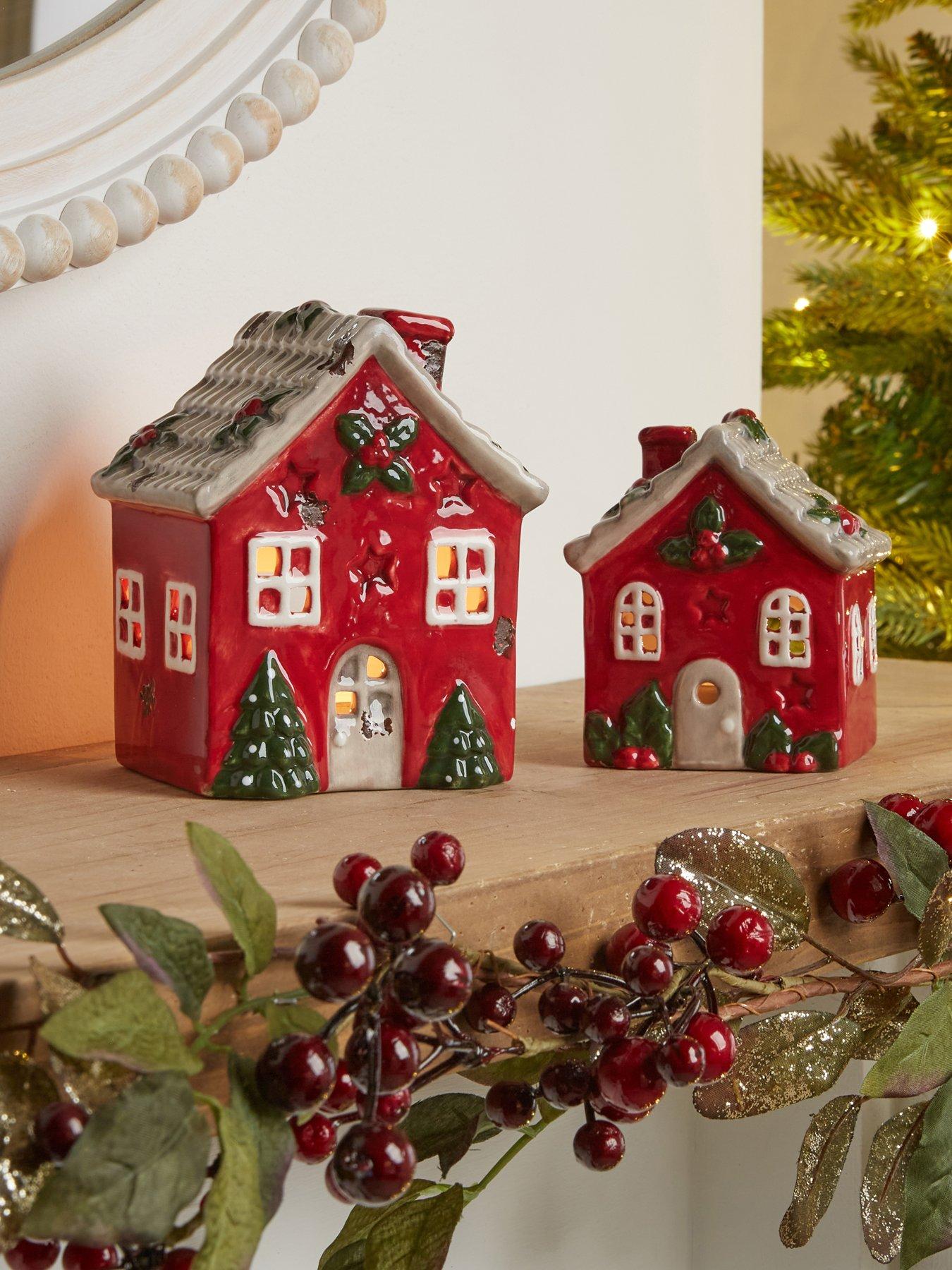 Image 1 of 7 of Heaven Sends Red House Tea Light Holder Set 2