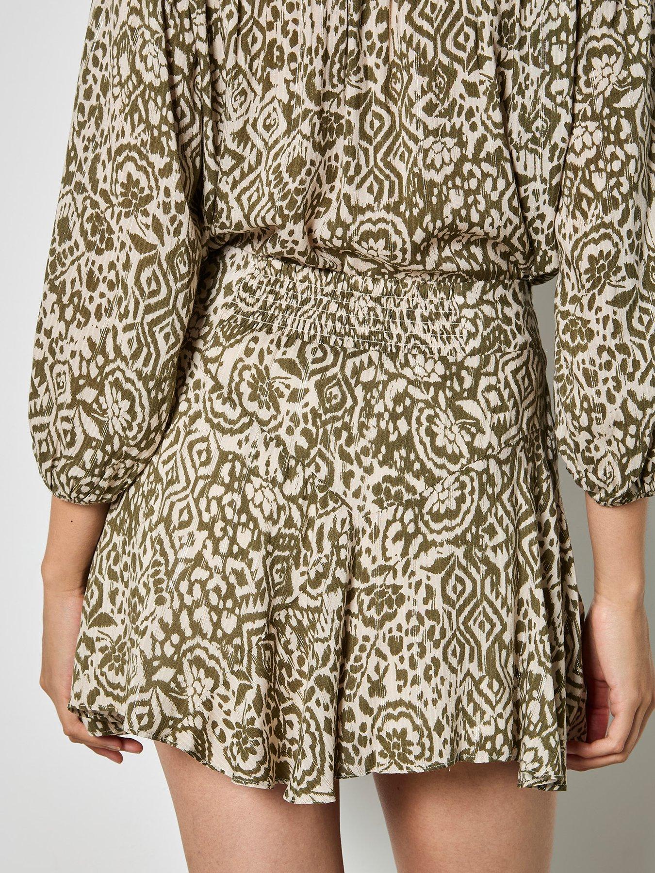 Image 2 of 4 of Apricot Lurex Jacquard Skirt