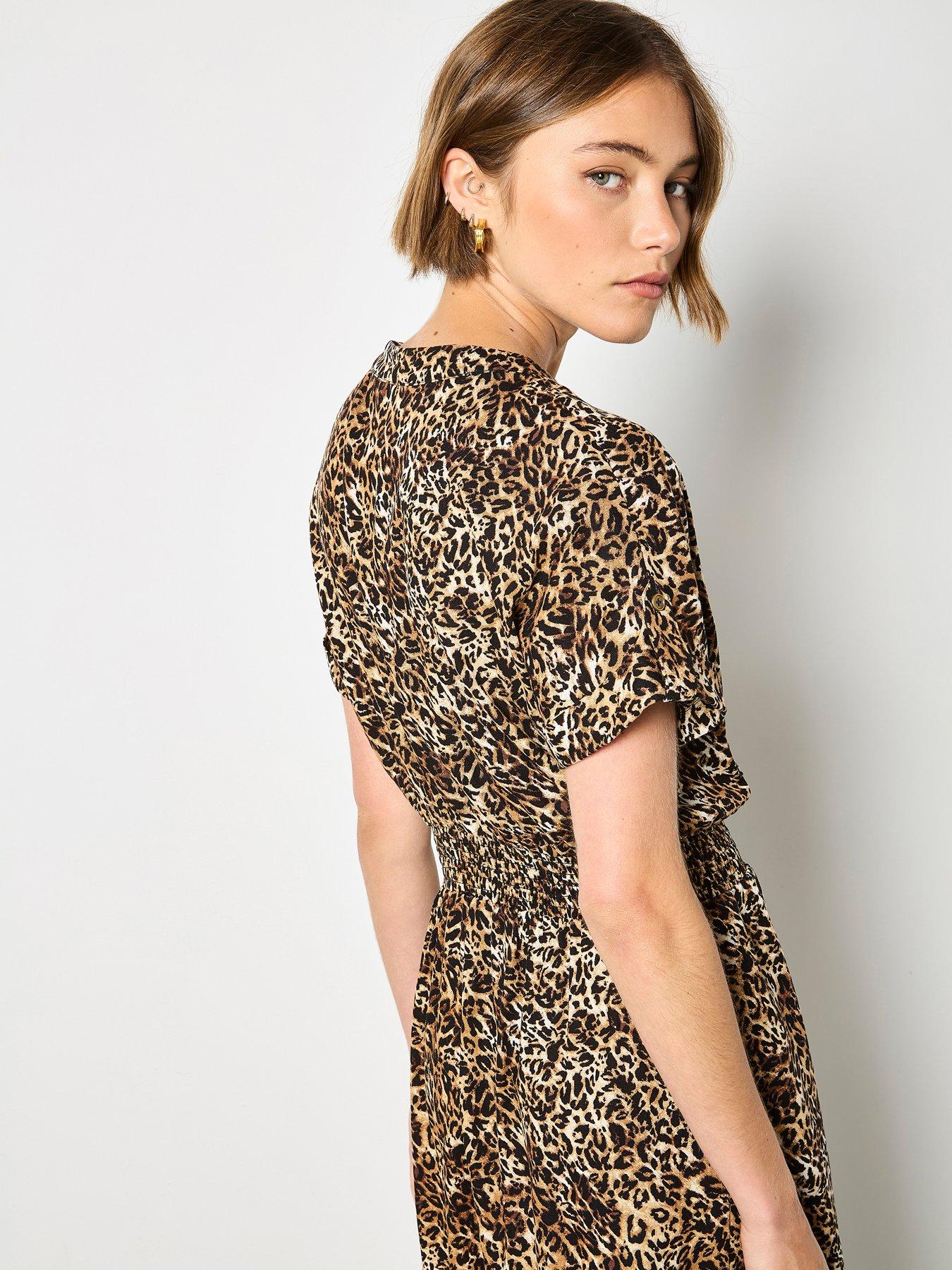 Image 2 of 4 of Apricot Apricot Zip Front Animal Utility Dress
