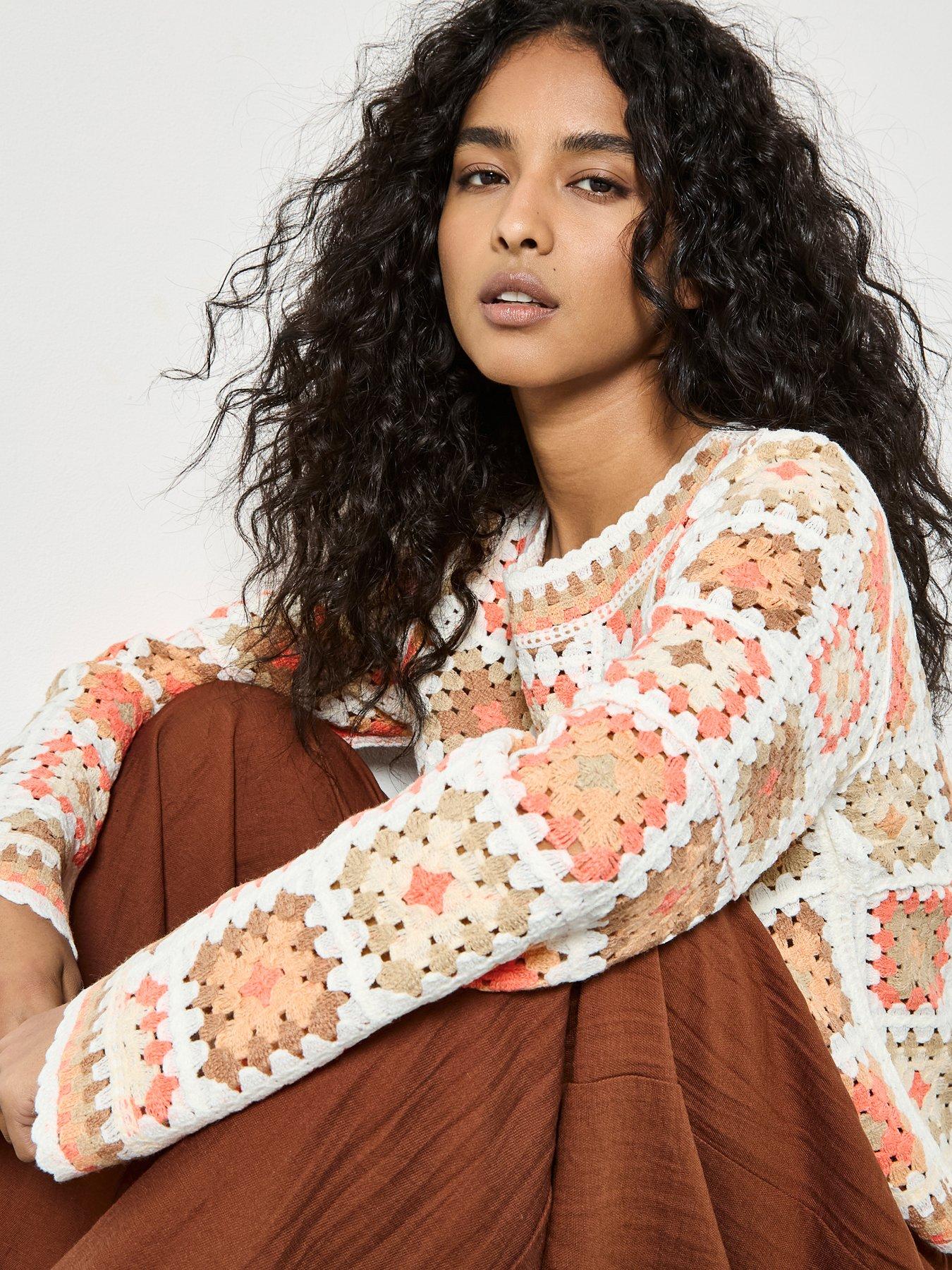 Image 4 of 4 of Apricot Apricot Crochet Squares Jumper