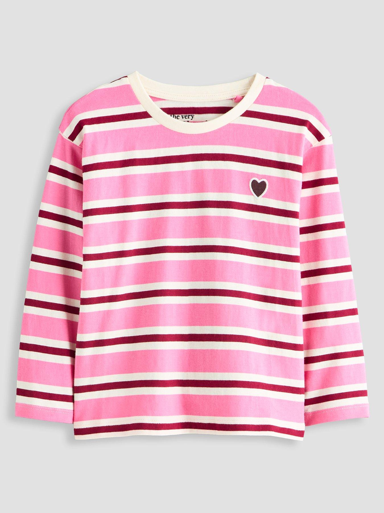 Image 2 of 5 of The Very Collection Girls Cotton Rich 2 Pack Long Sleeve Tshirts (9 months - 7 years) - Multi