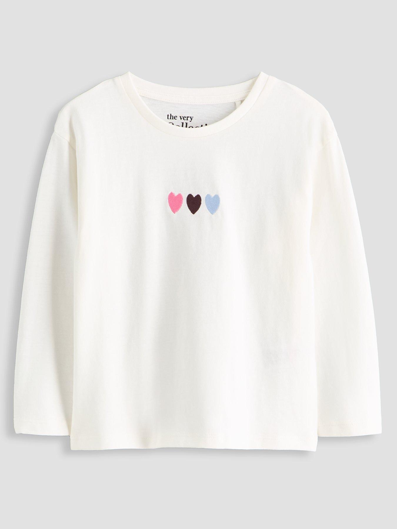 Image 3 of 5 of The Very Collection Girls Cotton Rich 2 Pack Long Sleeve Tshirts (9 months - 7 years) - Multi