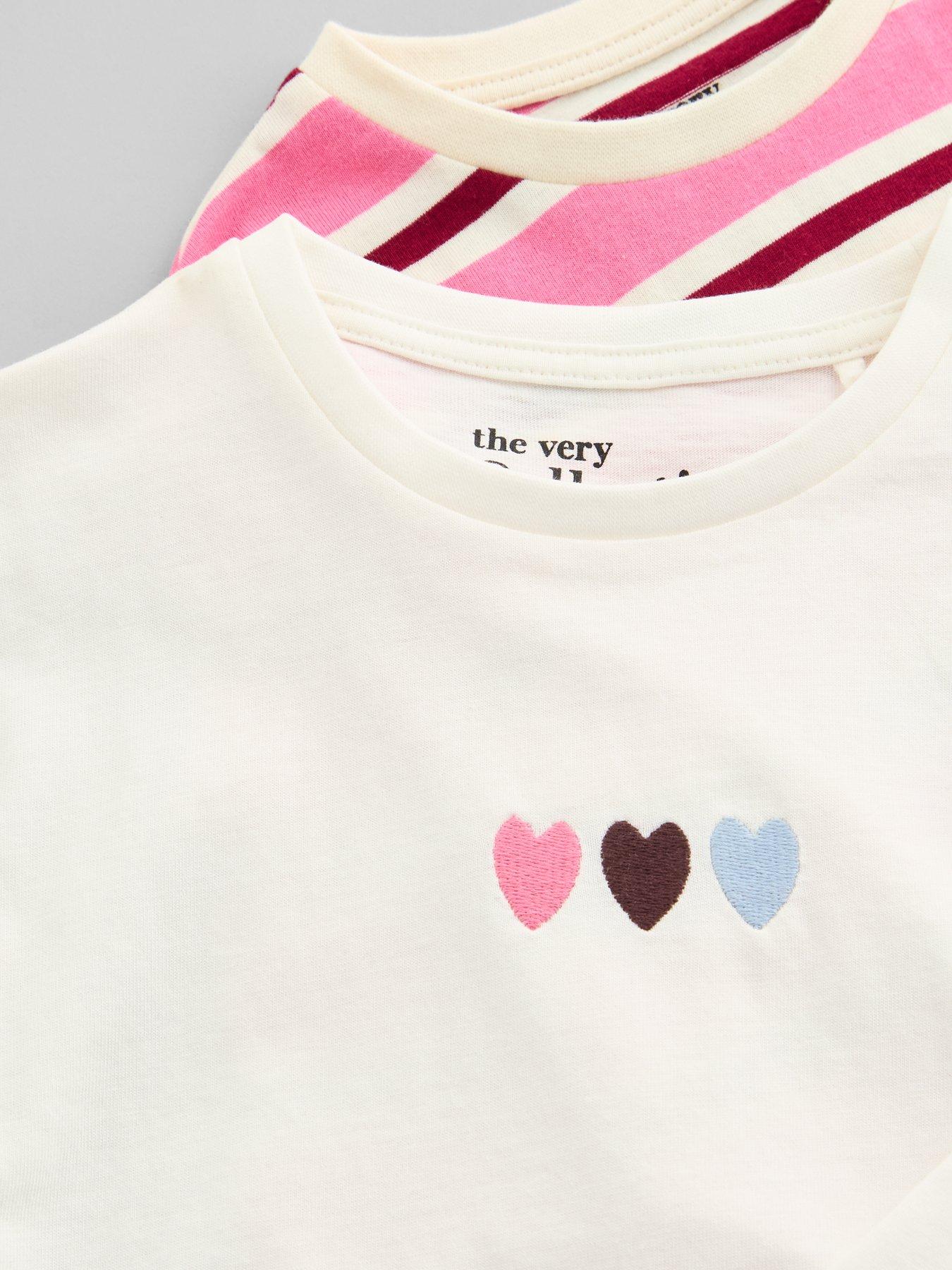 Image 4 of 5 of The Very Collection Girls Cotton Rich 2 Pack Long Sleeve Tshirts (9 months - 7 years) - Multi