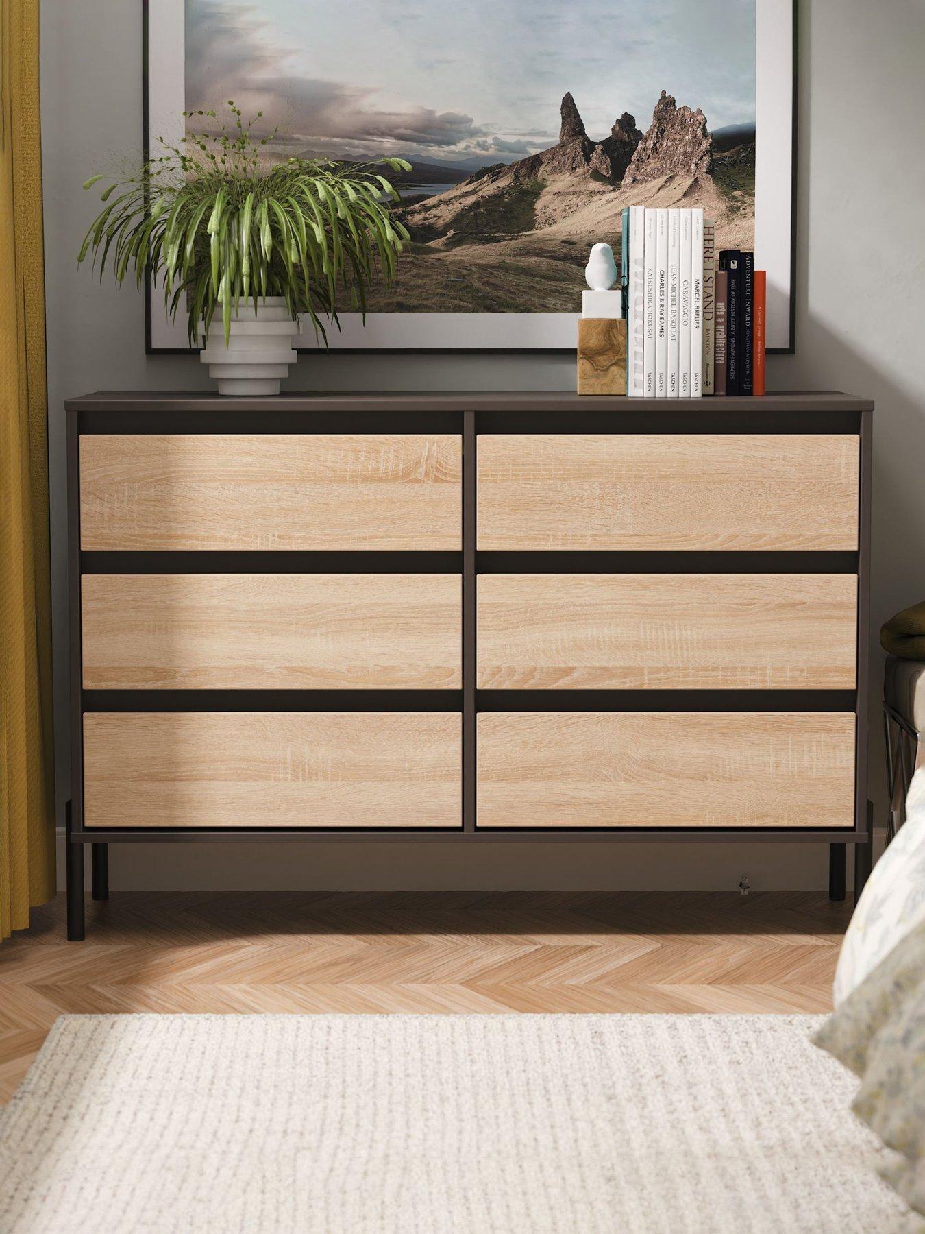 SWIFT Raina 6 Drawer Wide Chest Ready Assembled