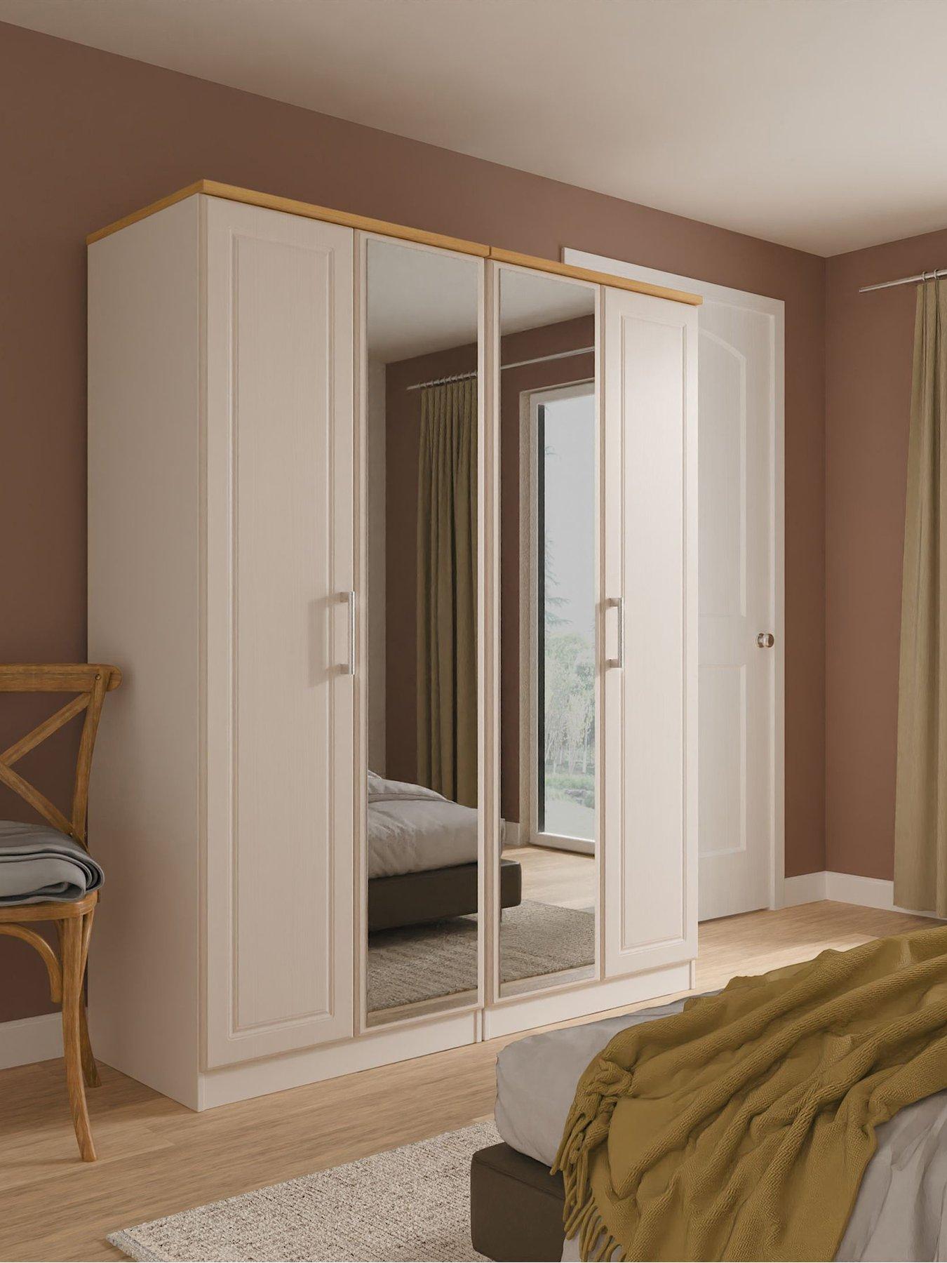 SWIFT Regent 4 Door Mirrored Wardrobe Ready Assembled
