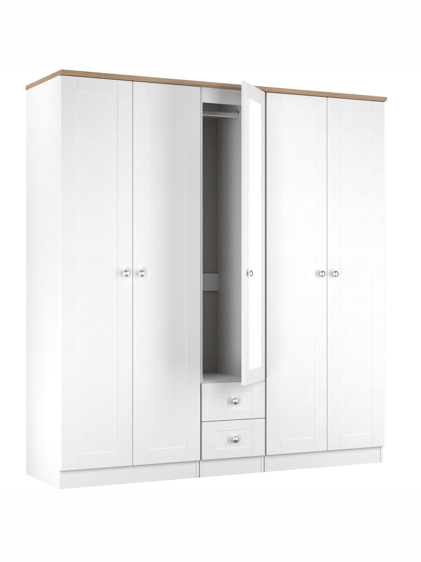 Image 5 of 7 of SWIFT Sydney 5 Door 1 Drawer Mirrored Wardrobe Ready Assembled