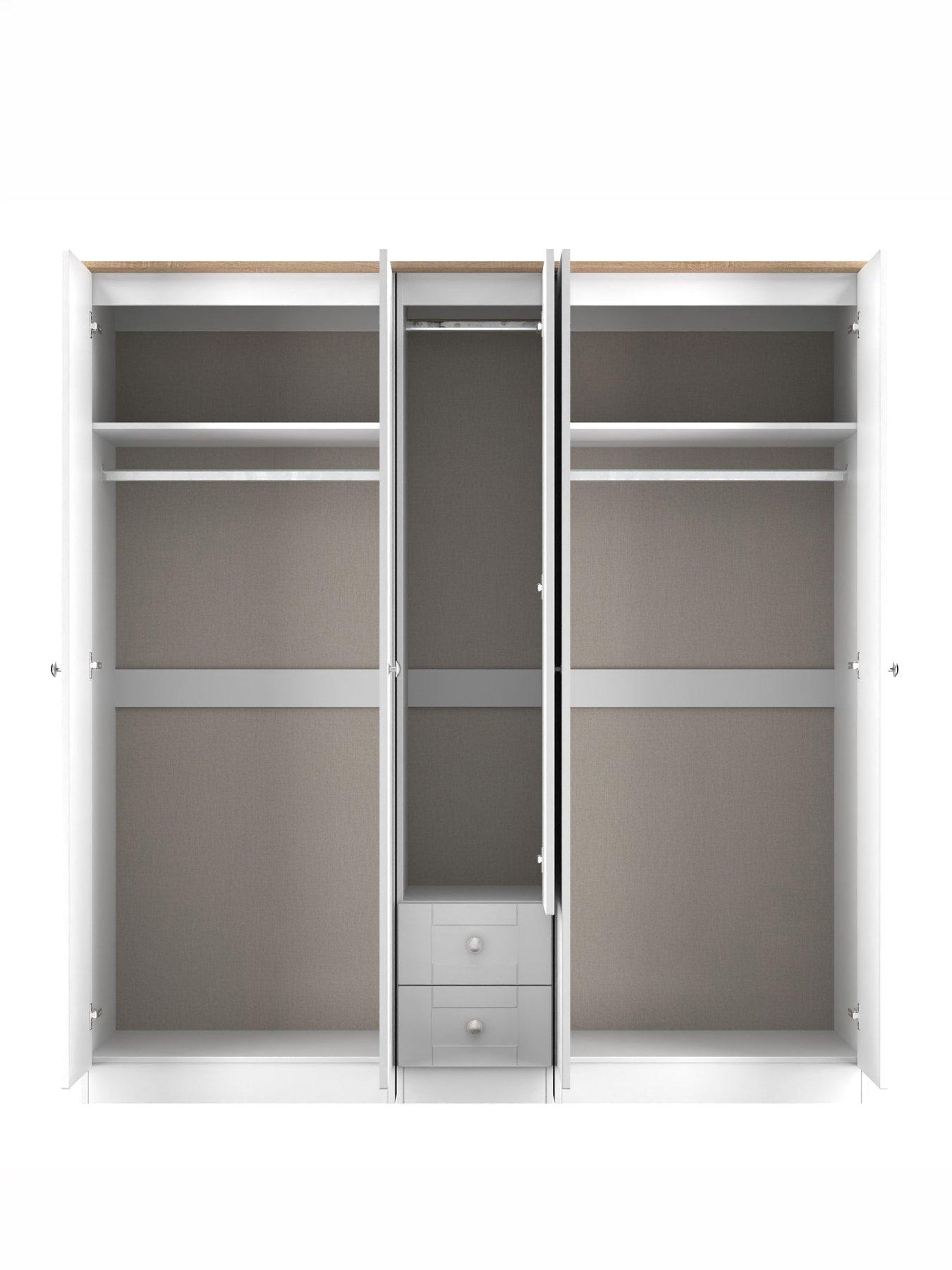 Image 7 of 7 of SWIFT Sydney 5 Door 1 Drawer Mirrored Wardrobe Ready Assembled