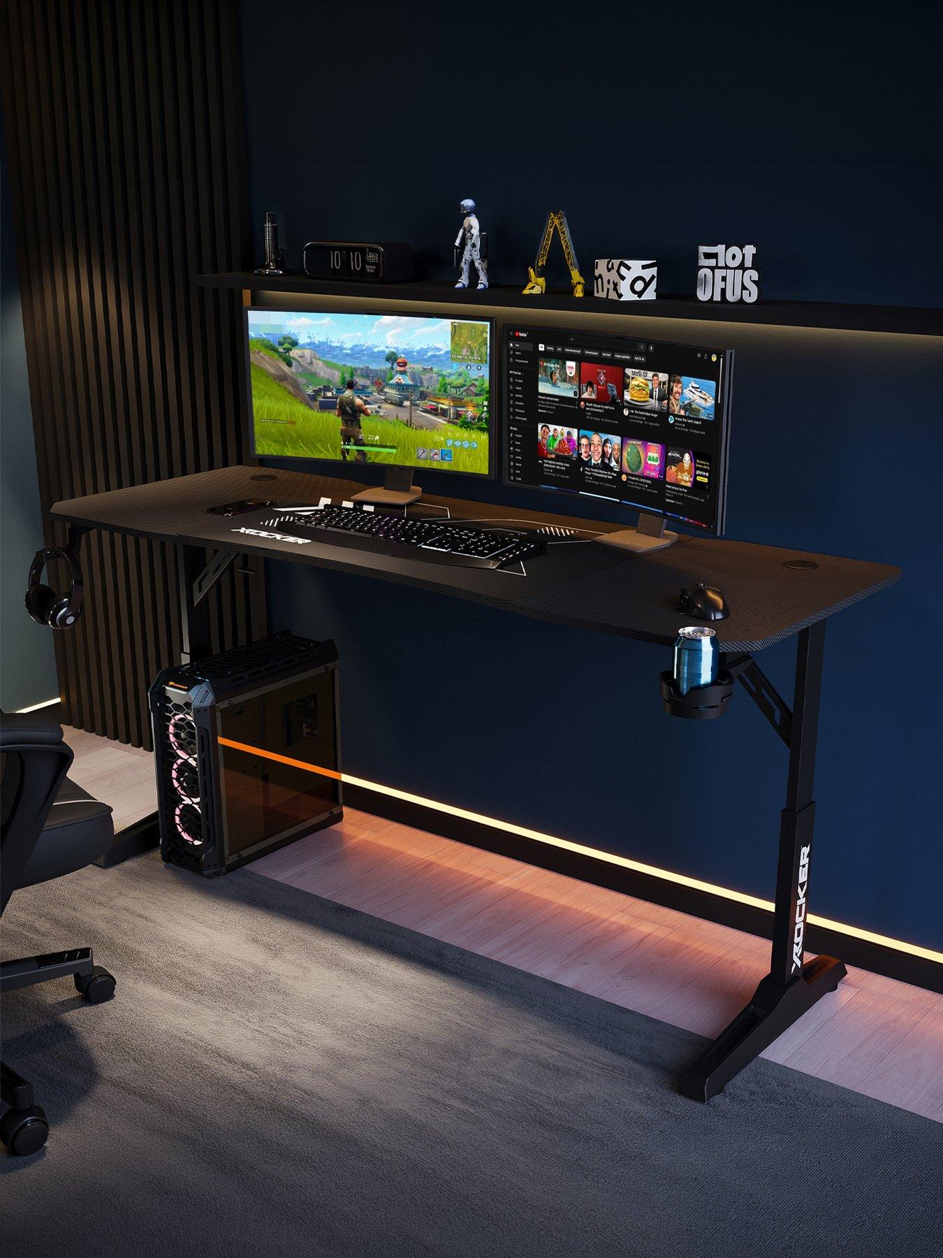 X Rocker Cougar XL 160cm Height Adjustable Gaming Desk with Mousepad