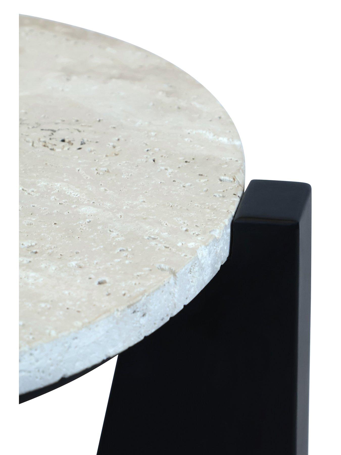 Image 3 of 7 of Premier Housewares Winton Travertine Round&nbsp;Side Table