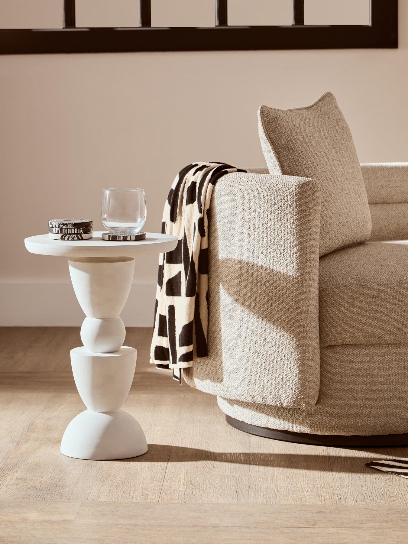 Image 1 of 7 of Premier Housewares Walsa Mango Wood Column Side Table