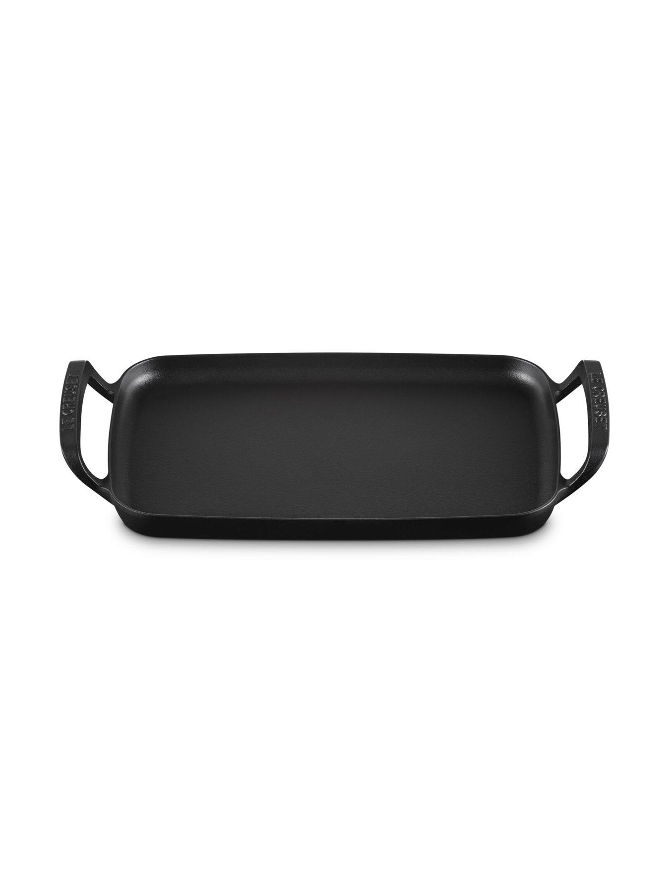 Image 3 of 6 of Le Creuset Cast Iron Bbq Rectangular Griddle 40cm Satin Black