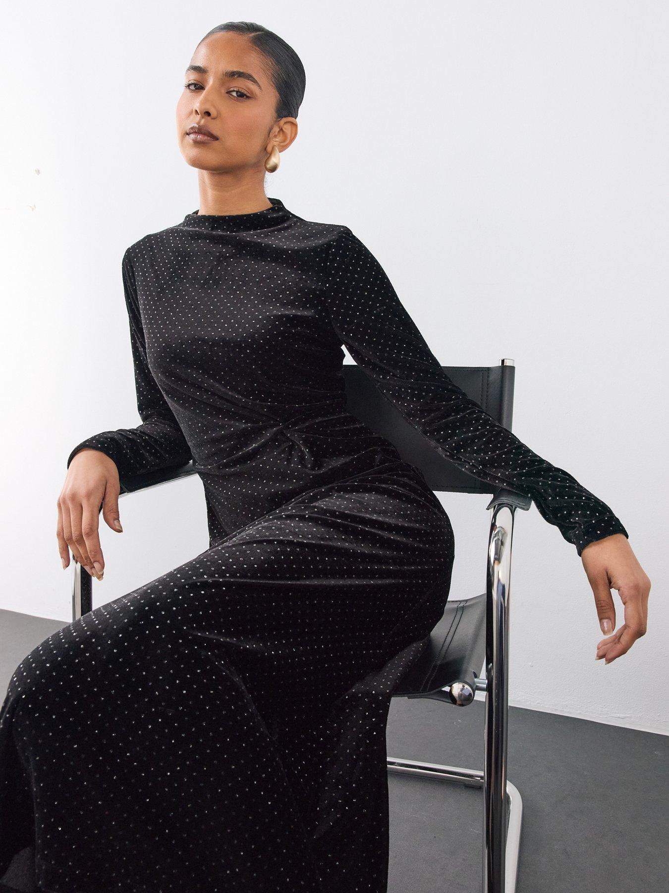 Image 3 of 7 of The Very Collection Hot Fix Twist Detail Midi Dress