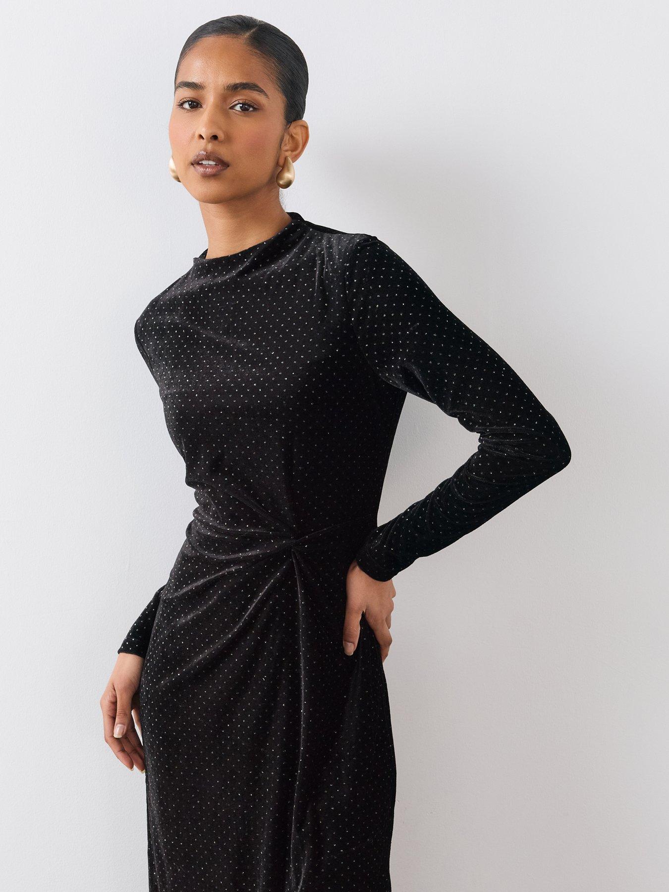 Image 4 of 7 of The Very Collection Hot Fix Twist Detail Midi Dress