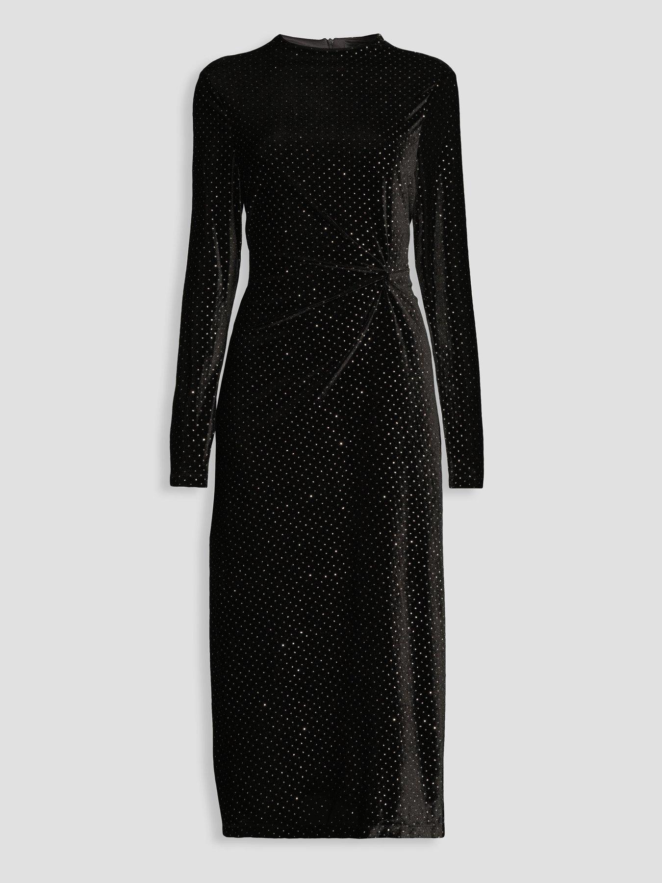 Image 7 of 7 of The Very Collection Hot Fix Twist Detail Midi Dress