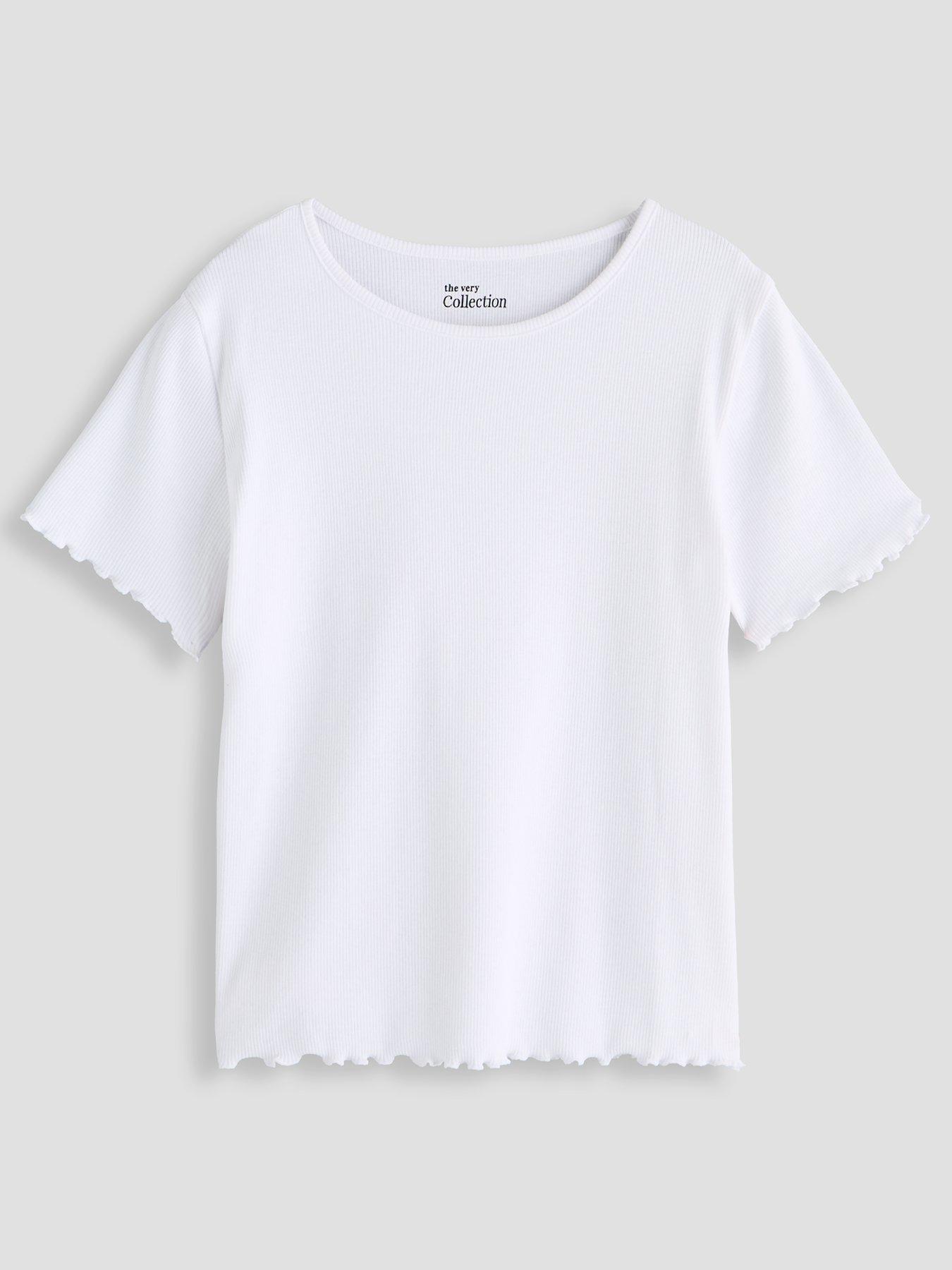 Image 2 of 5 of The Very Collection Girls Basic 2 Pack Rib Short Sleeve Tops (3 - 16 years) - Multi