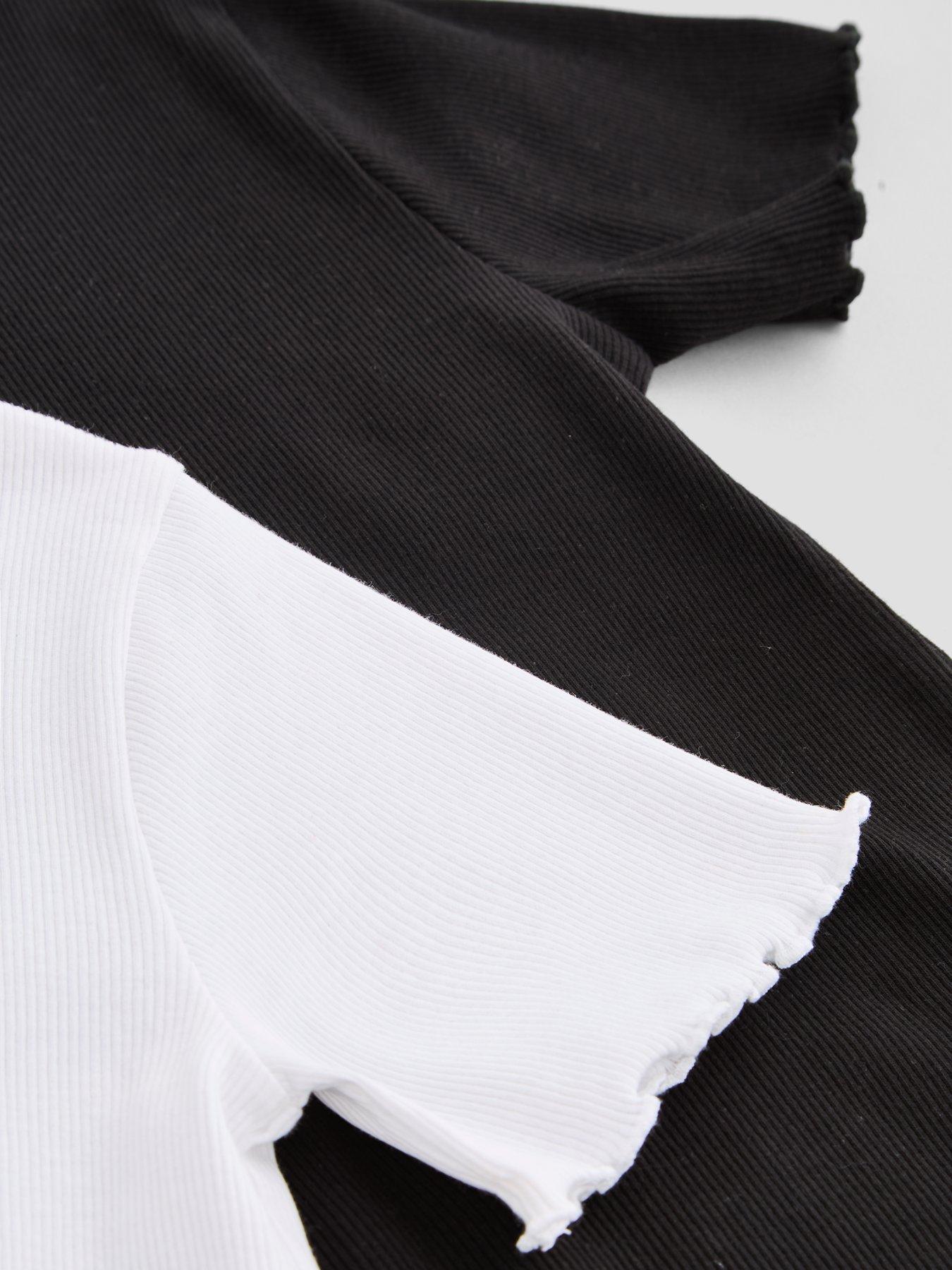 Image 5 of 5 of The Very Collection Girls Basic 2 Pack Rib Short Sleeve Tops (3 - 16 years) - Multi