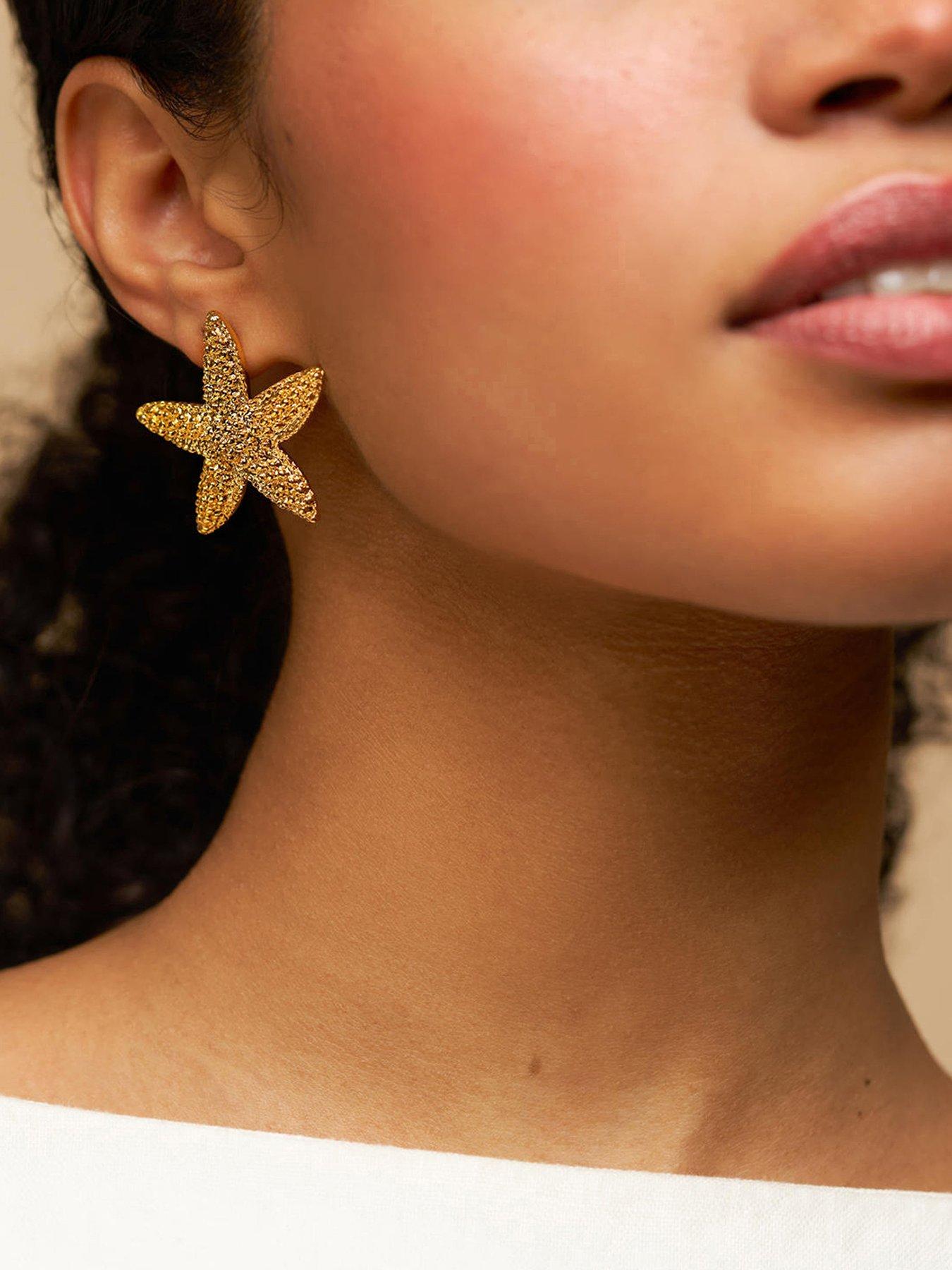 Orelia Statement Starfish Stud Earrings